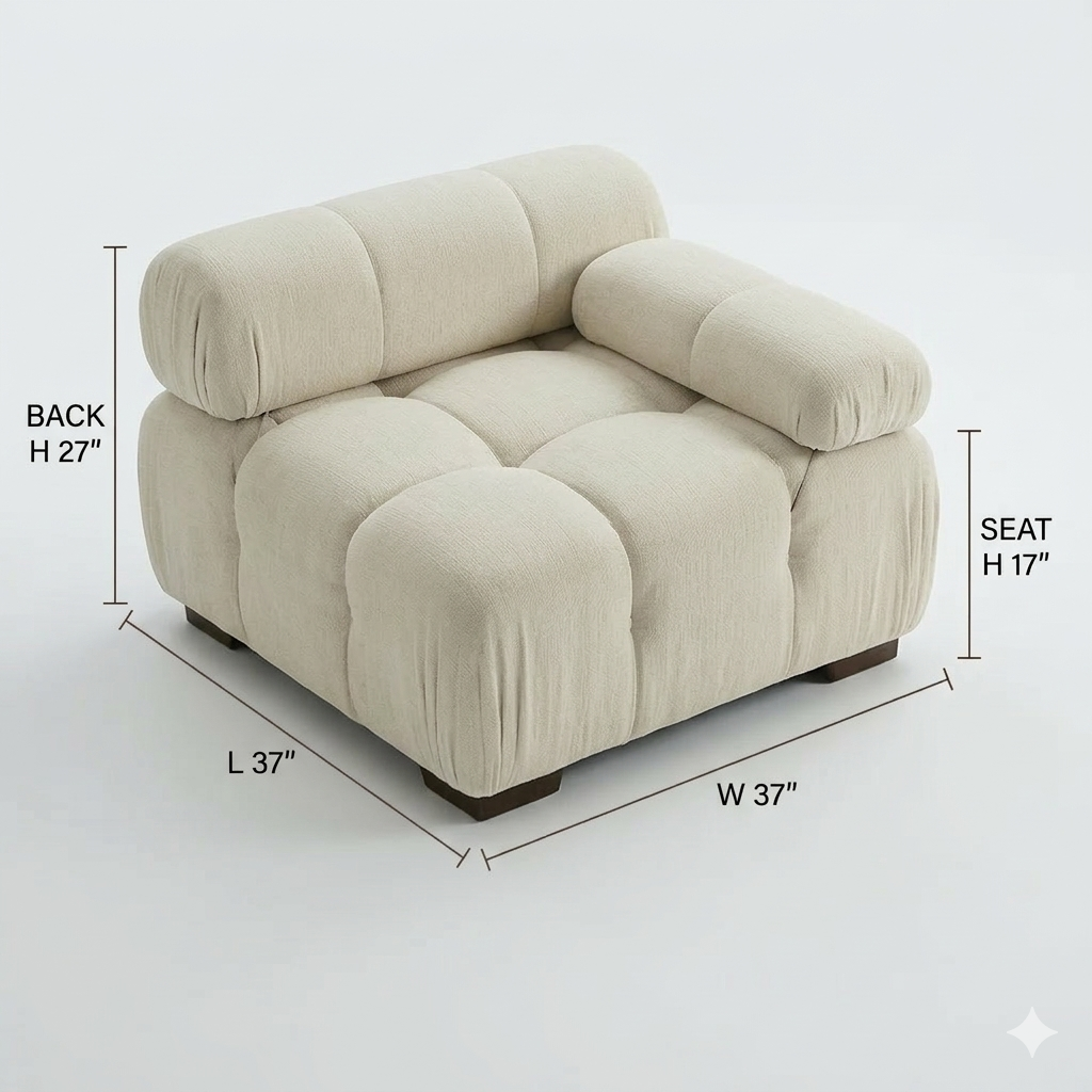 Munich Modular Fabric Sectional U OPTION Light Grey, Dark Gey and White - Venini Furniture 