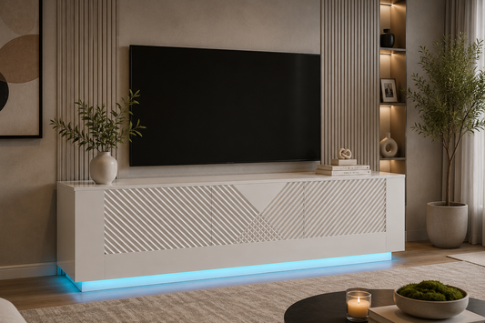 Colonia TV241 Stand LED Doors White Lacquer UV