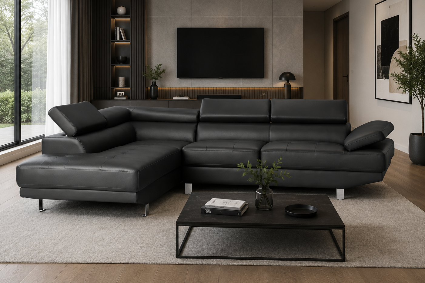 Mykonos XL Right or Left in Black, Gray or White. - Venini Furniture 