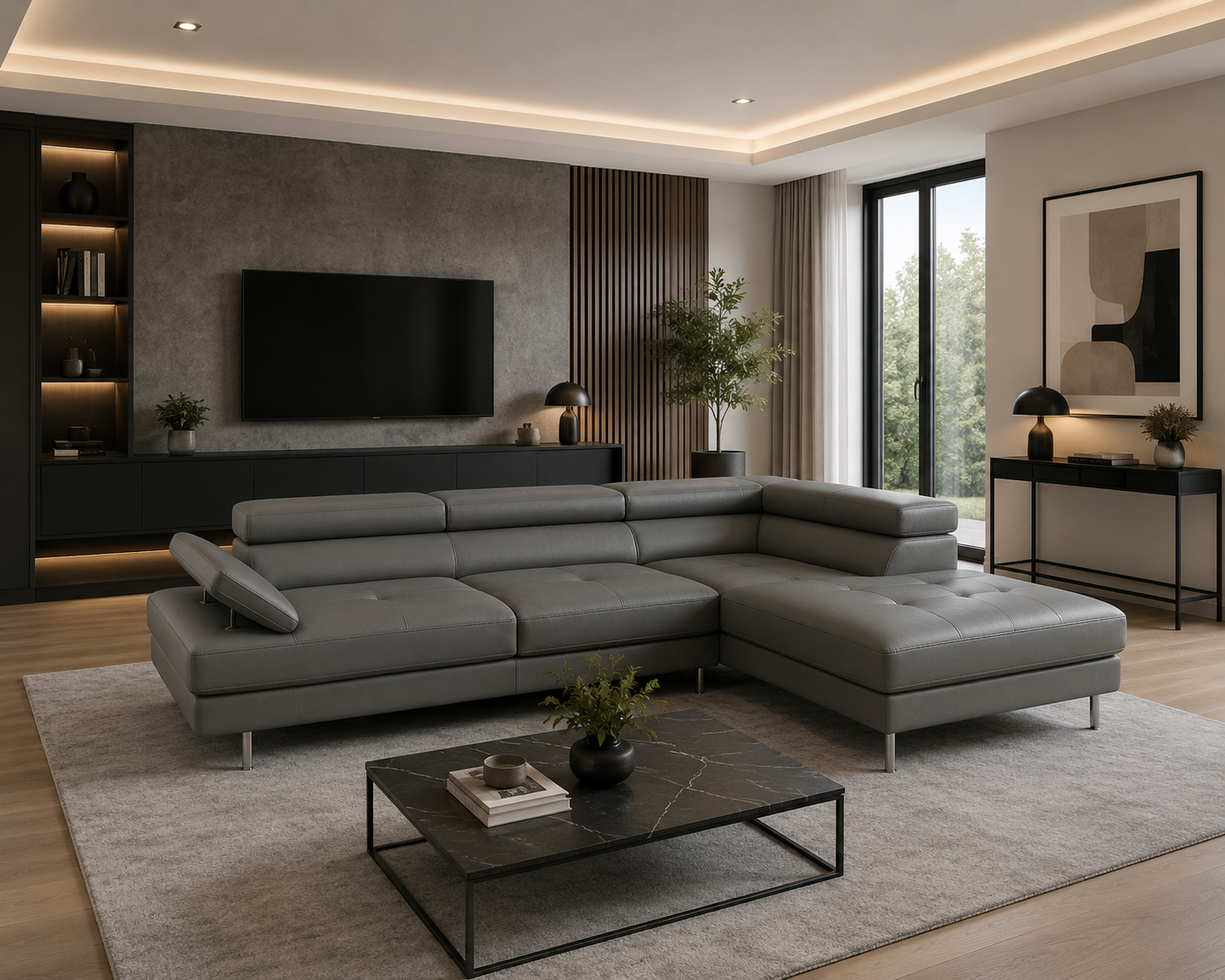Mykonos XL Right or Left in Black, Gray or White. - Venini Furniture 