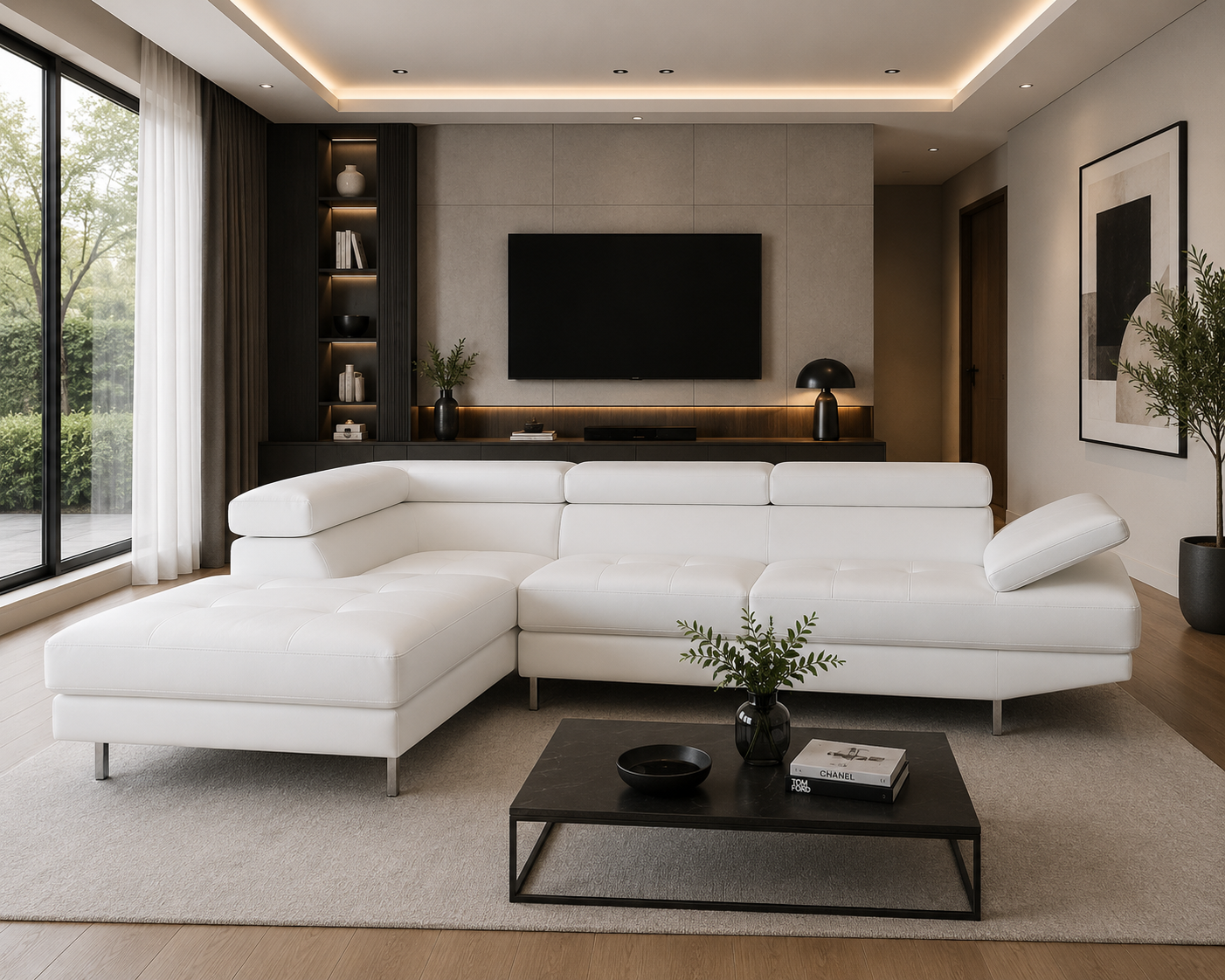 Mykonos XL Right or Left in Black, Gray or White. - Venini Furniture 