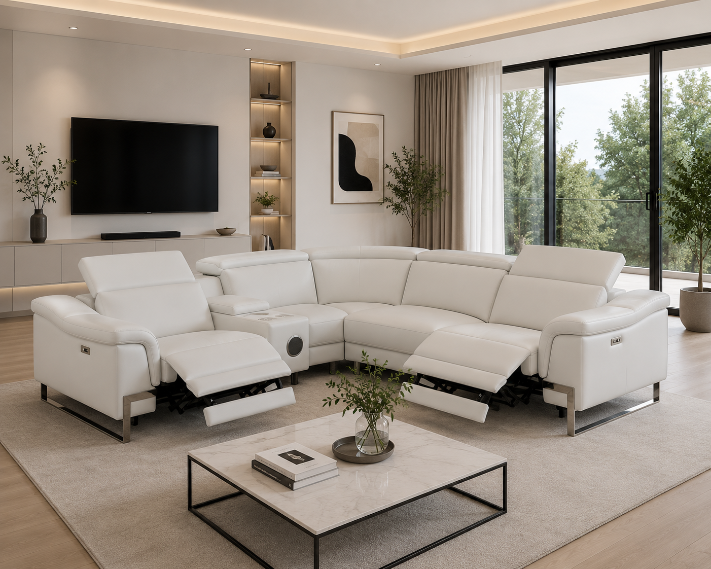 Spartacus Recliner Model 2025 Black, Gray or White. - Venini Furniture 