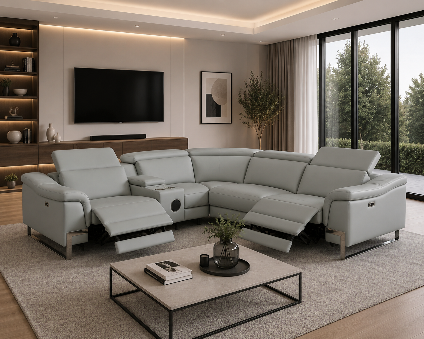 Spartacus Recliner Model 2025 Black, Gray or White. - Venini Furniture 