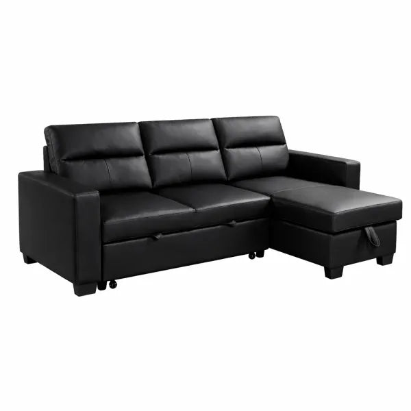 Daniel Reversible Sectional Black or White - Venini Furniture 
