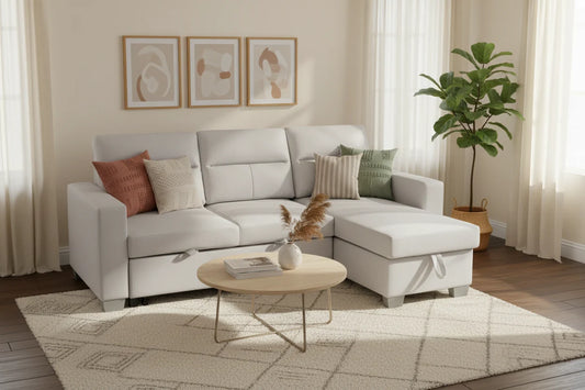 Daniel Reversible Sectional Black, White or Gray. - Venini Furniture 