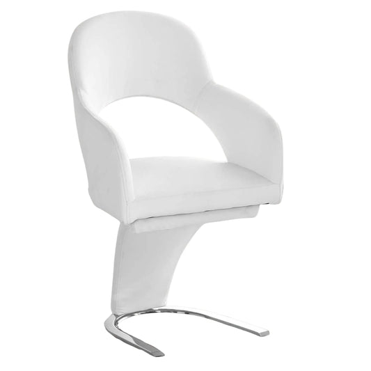 Troy White PU Leather Dining Chair