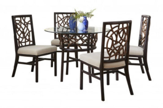 Trinidad 6 PC Dining Set w/cushion SKU: PJS-1401-BLK-6PD - Venini Furniture 