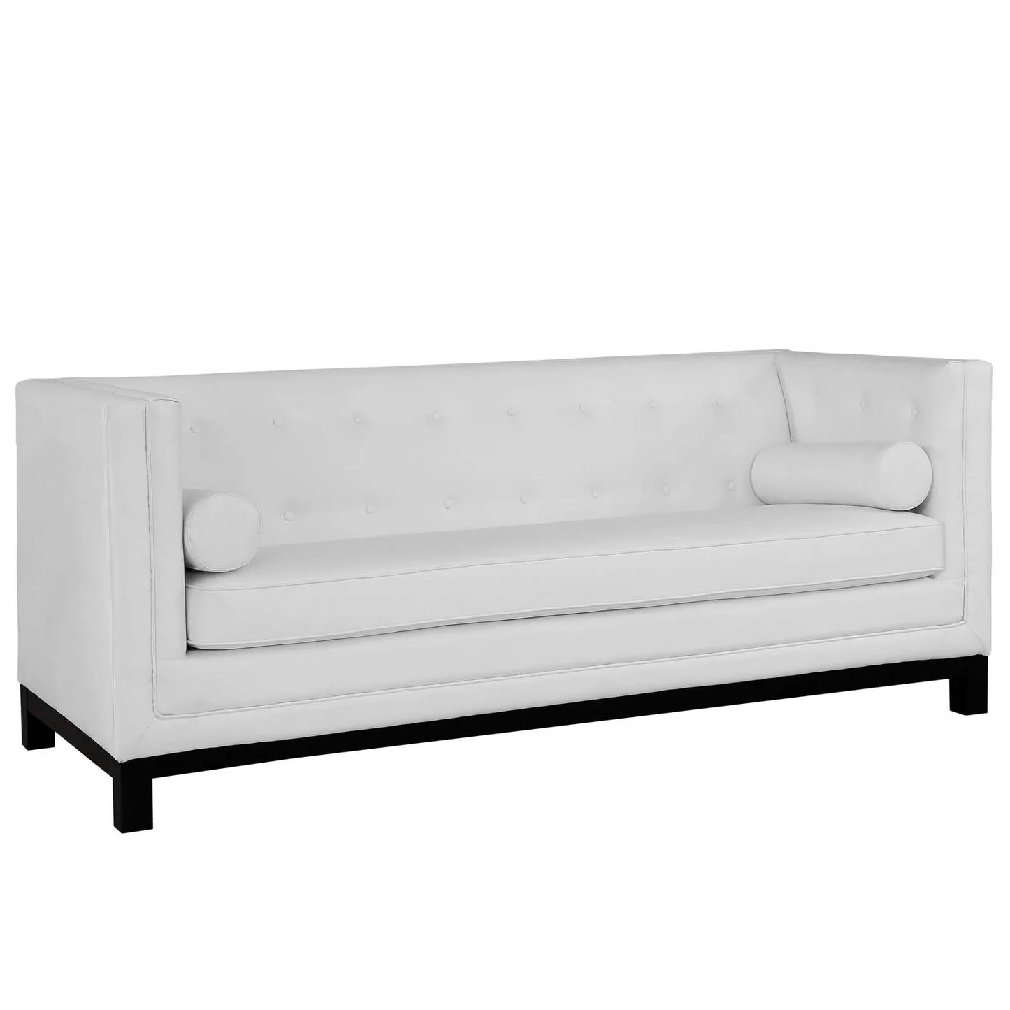 Imperial Bonded Leather Sofa in White. - Venini Furniture 