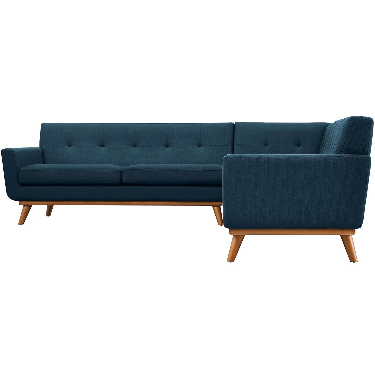 Engage L-Shaped Upholstered Fabric Sectional Sofa in Azure. - Venini Furniture 