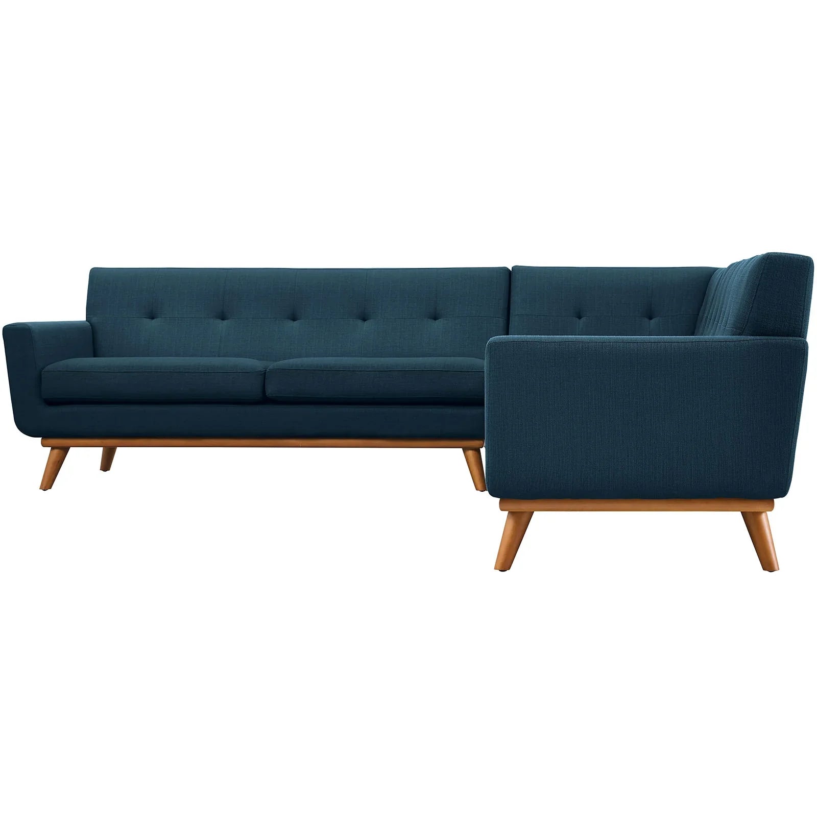 Engage L-Shaped Upholstered Fabric Sectional Sofa in Azure. - Venini Furniture 