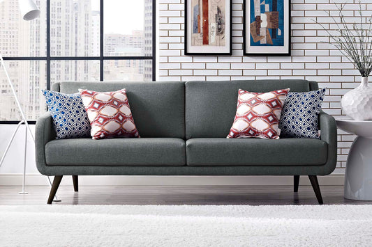 Verve Upholstered Fabric Sofa in Gray. - Venini Furniture 