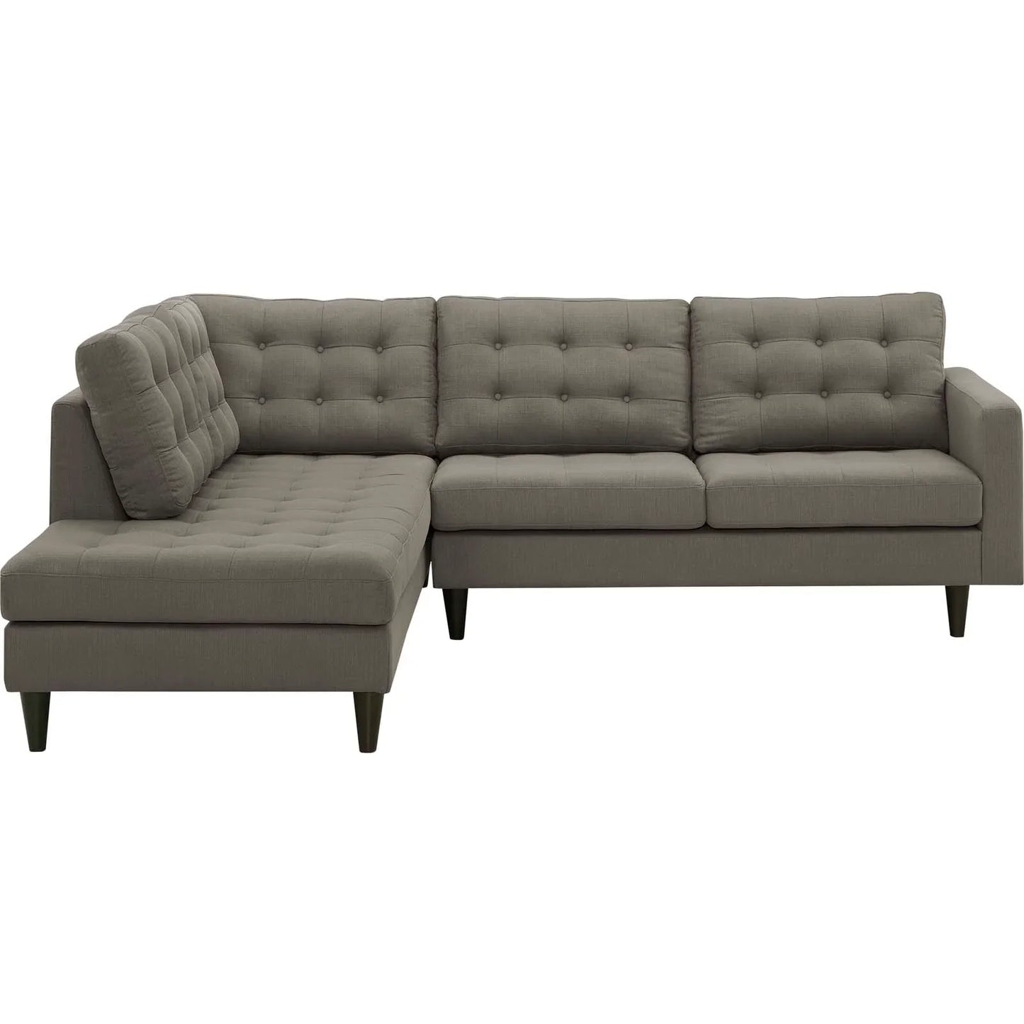 Empress 2 Piece Upholstered Fabric Left Facing Bumper Sectional. - Venini Furniture 