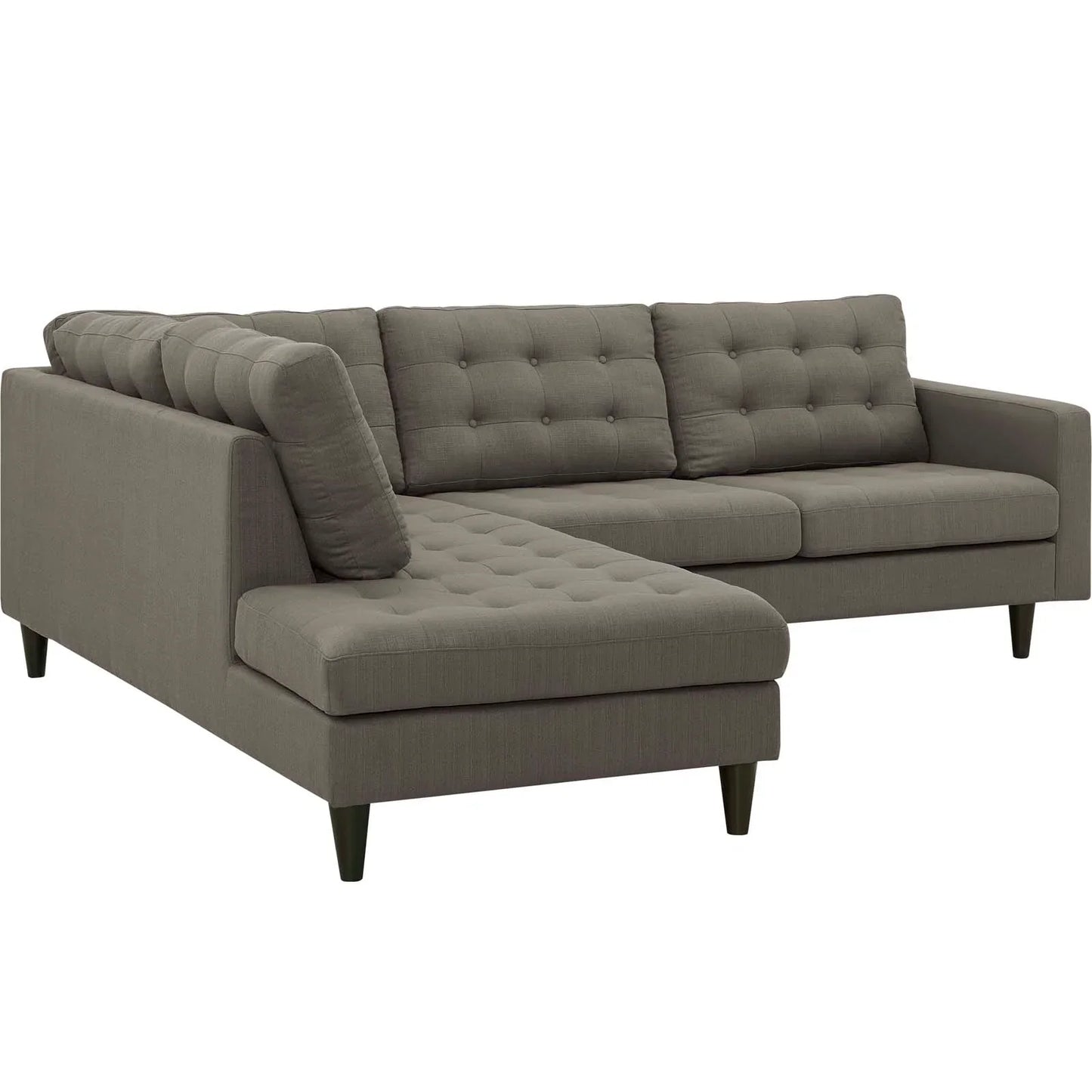 Empress 2 Piece Upholstered Fabric Left Facing Bumper Sectional. - Venini Furniture 