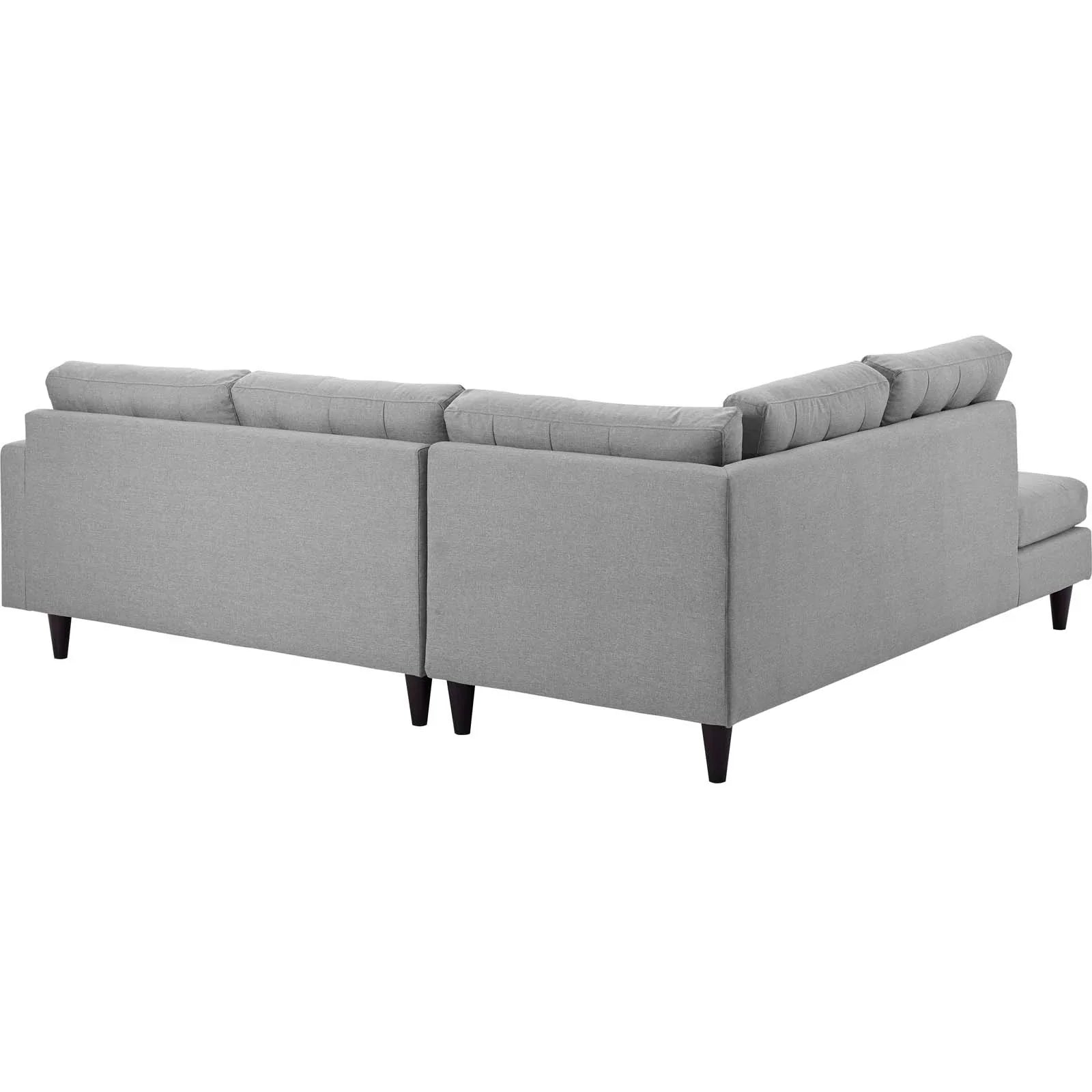 Empress 2 Piece Upholstered Fabric Left Facing Bumper Sectional. - Venini Furniture 