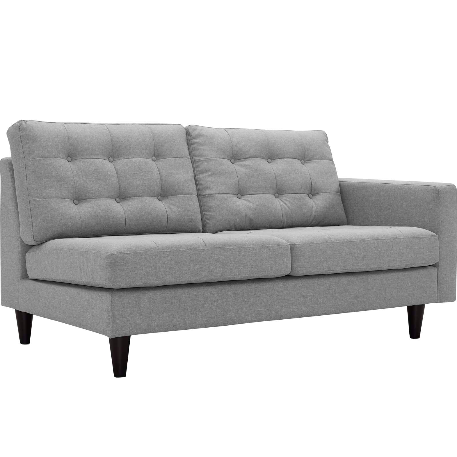 Empress 2 Piece Upholstered Fabric Left Facing Bumper Sectional. - Venini Furniture 