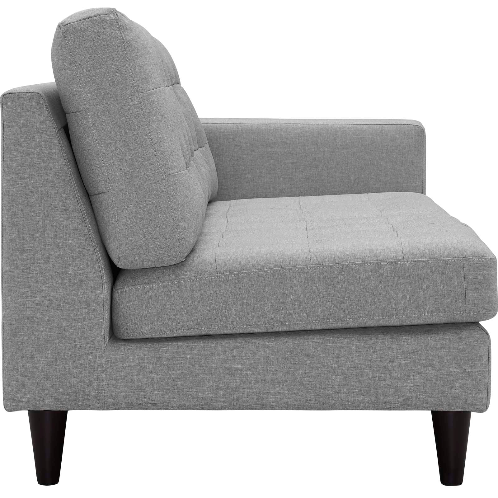 Empress 2 Piece Upholstered Fabric Left Facing Bumper Sectional. - Venini Furniture 