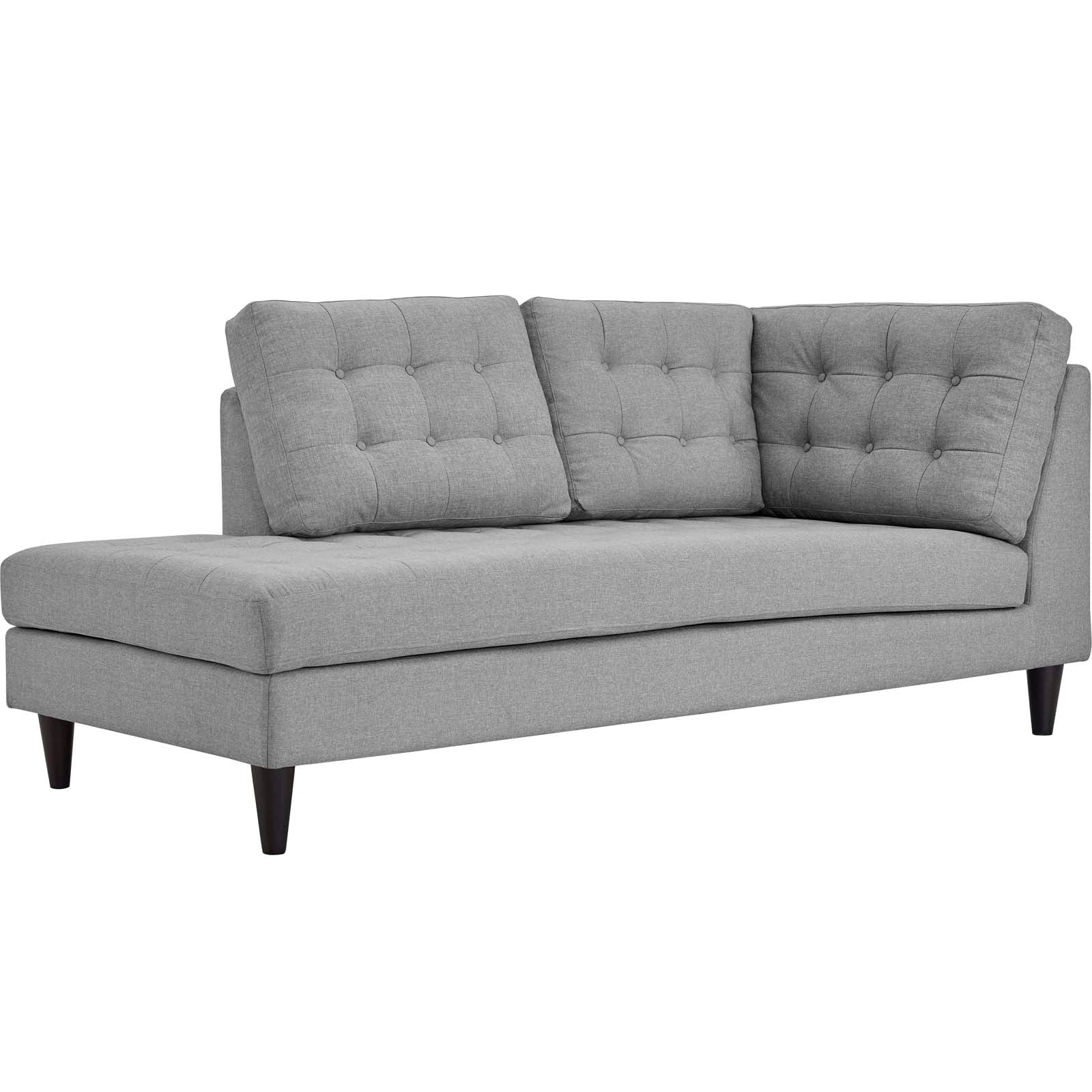 Empress 2 Piece Upholstered Fabric Left Facing Bumper Sectional. - Venini Furniture 