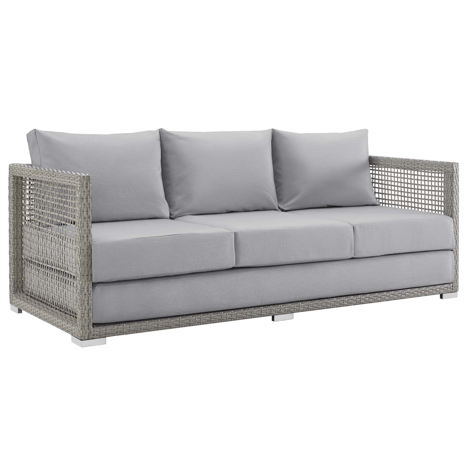 Aura Outdoor Patio Wicker Rattan Sofa. - Venini Furniture 