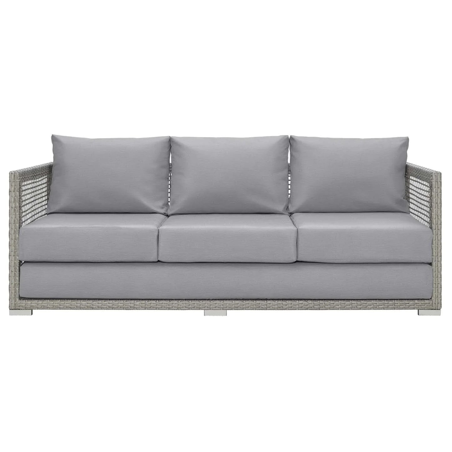 Aura Outdoor Patio Wicker Rattan Sofa. - Venini Furniture 