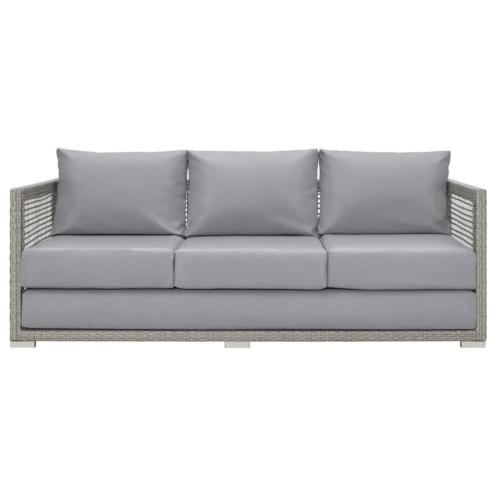 Aura Outdoor Patio Wicker Rattan Sofa. - Venini Furniture 
