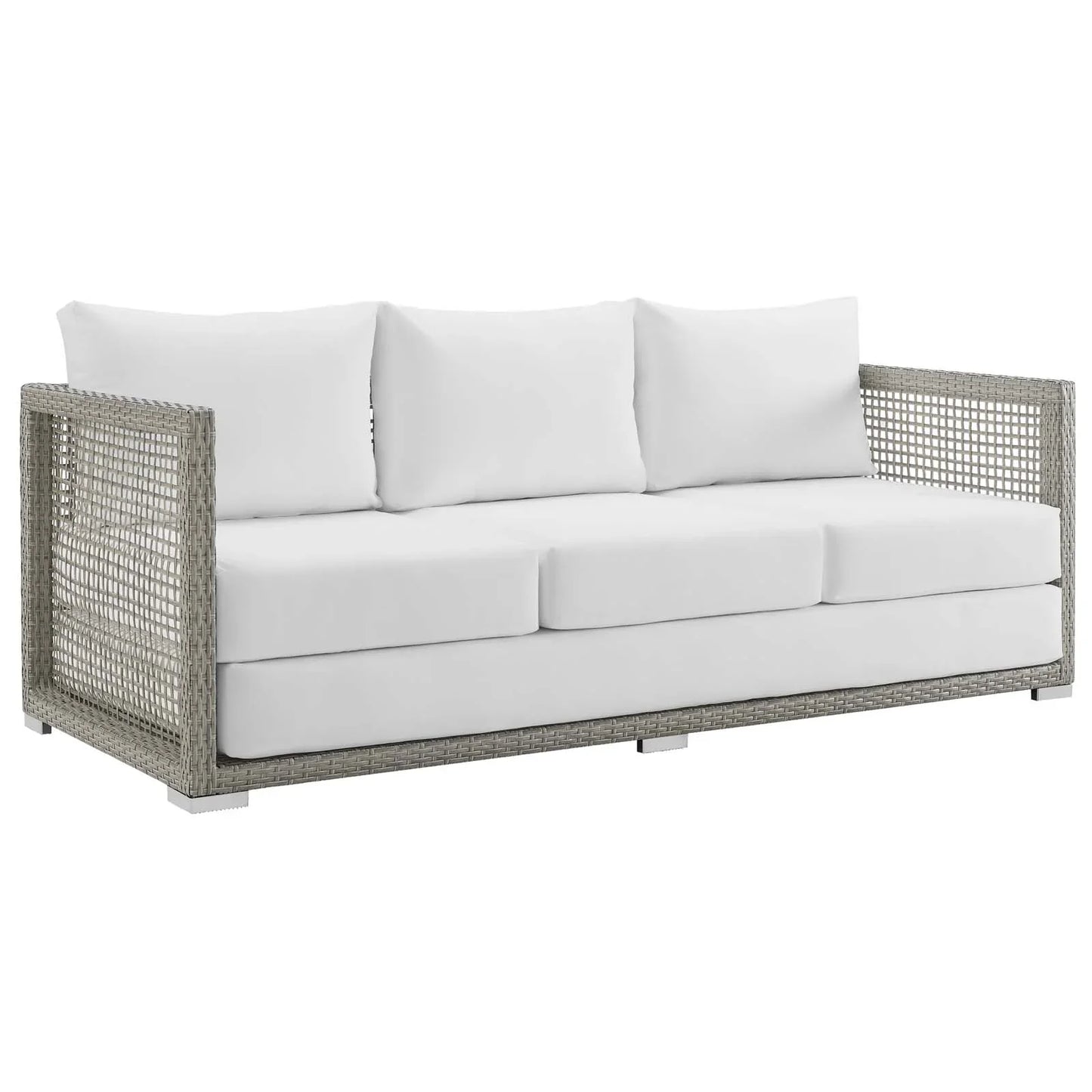 Aura Outdoor Patio Wicker Rattan Sofa. - Venini Furniture 