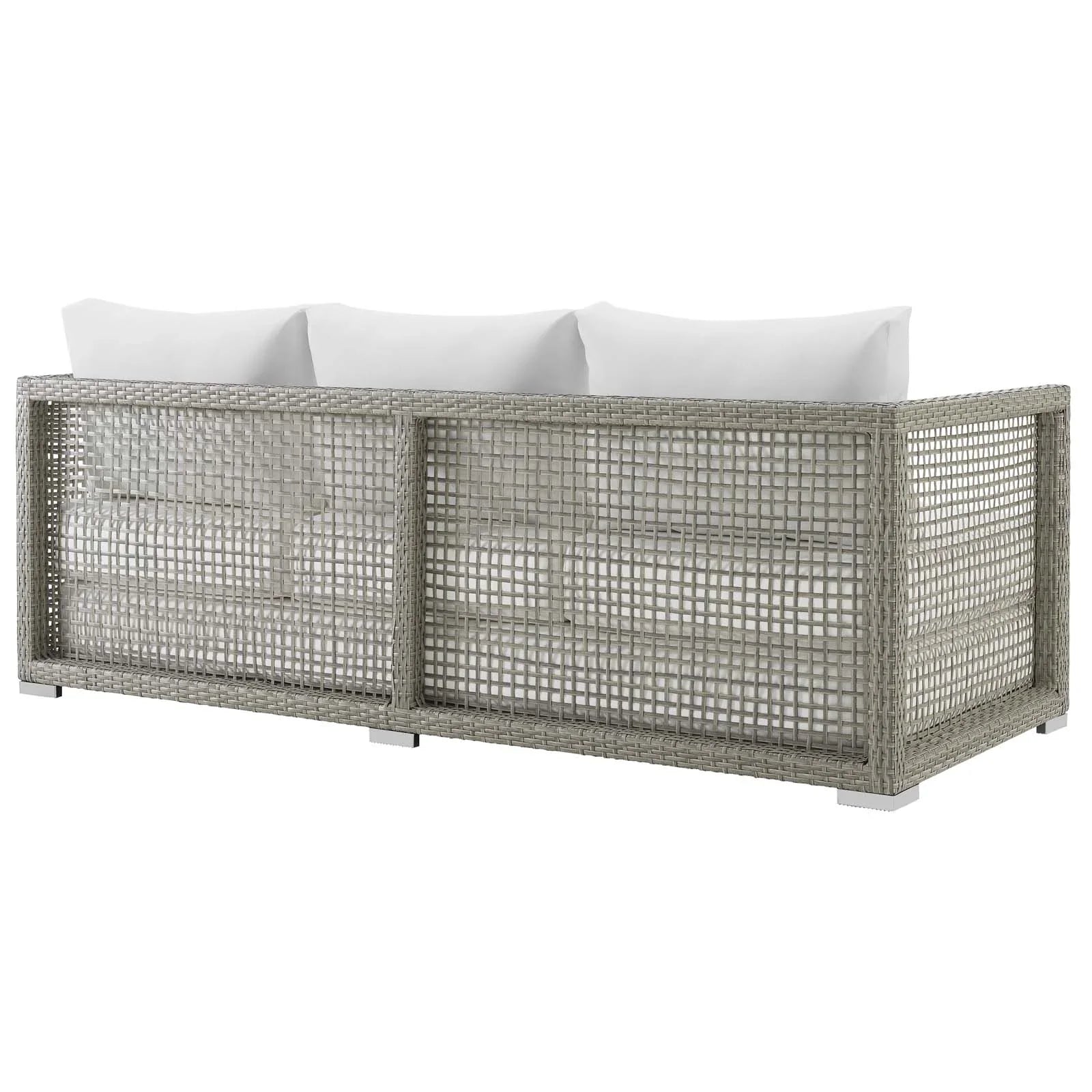 Aura Outdoor Patio Wicker Rattan Sofa. - Venini Furniture 