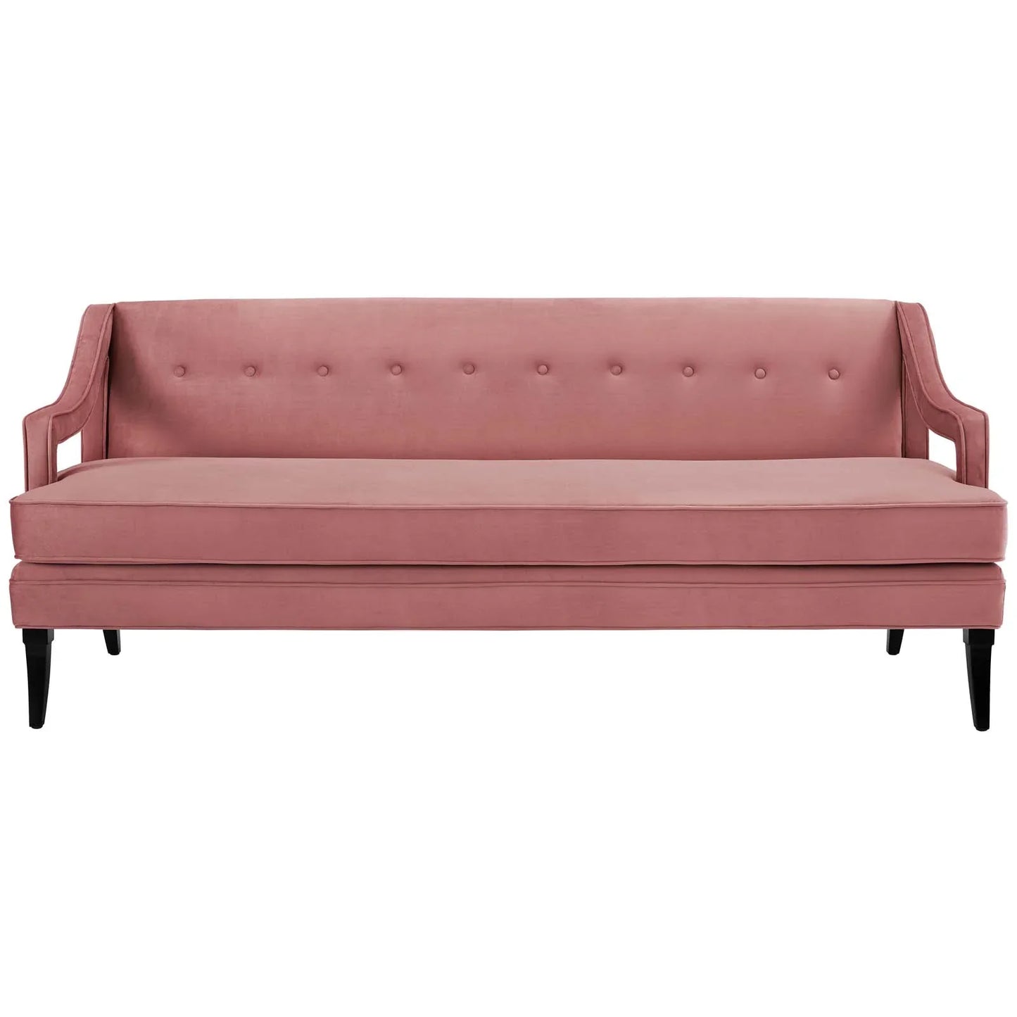 Concur Button Tufted Performance Velvet Sofa in Dusty Rose. - Venini Furniture 