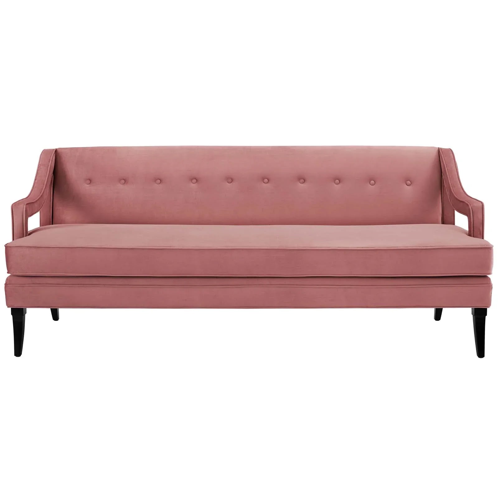 Concur Button Tufted Performance Velvet Sofa in Dusty Rose. - Venini Furniture 