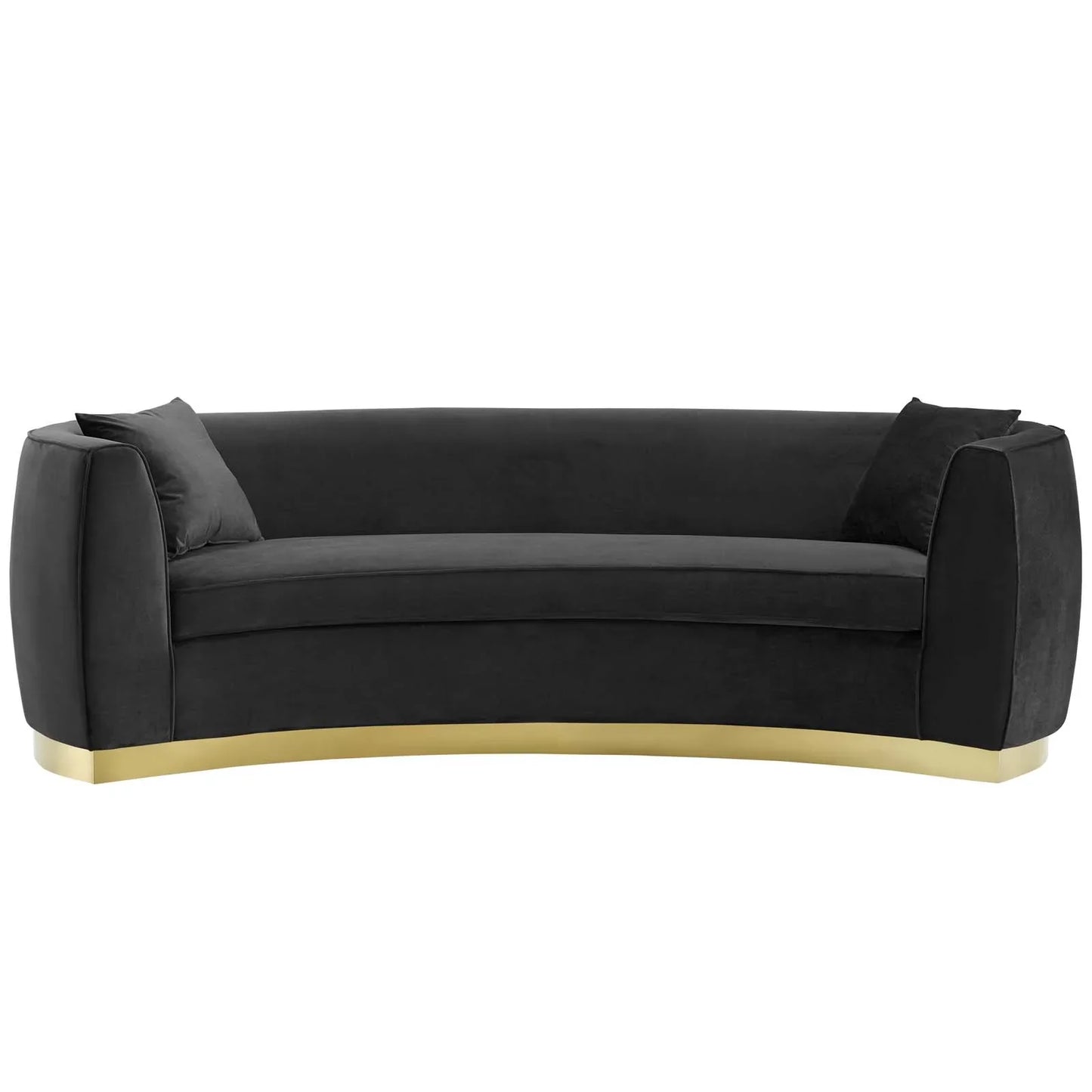 Resolute Curved Performance Velvet Sofa. - Venini Furniture 