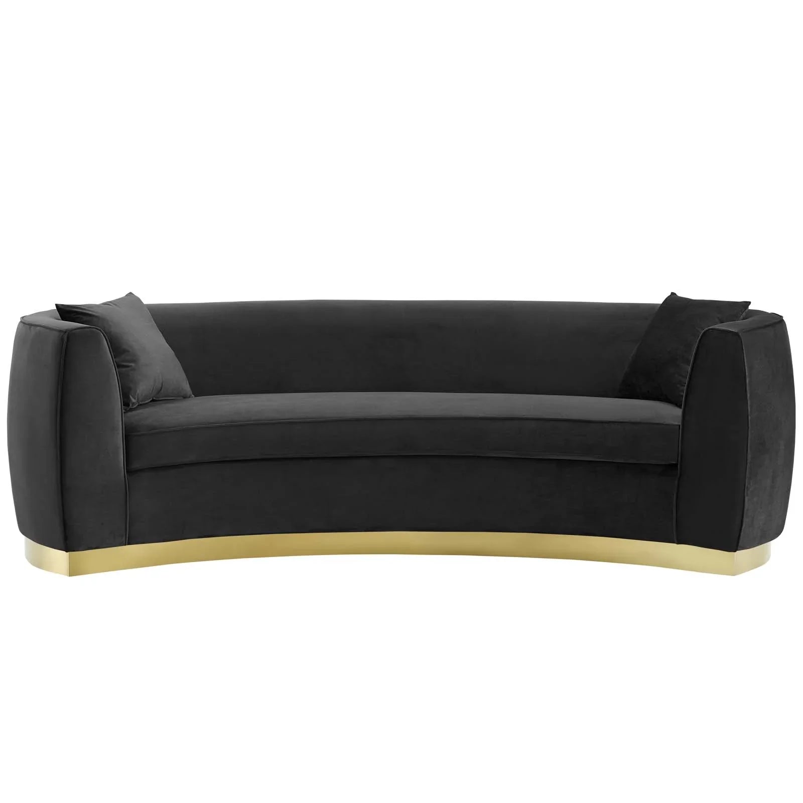 Resolute Curved Performance Velvet Sofa. - Venini Furniture 
