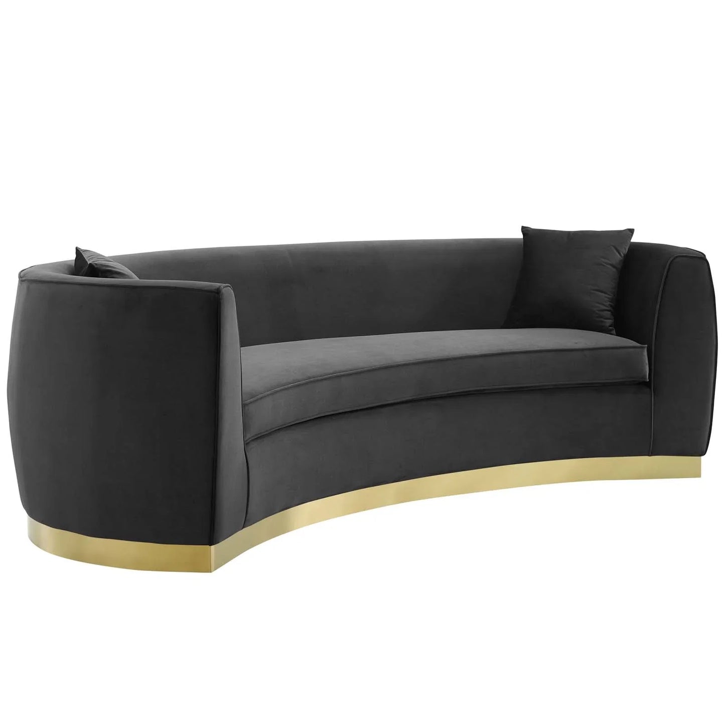Resolute Curved Performance Velvet Sofa. - Venini Furniture 