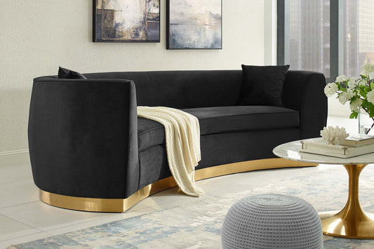 Resolute Curved Performance Velvet Sofa. - Venini Furniture 