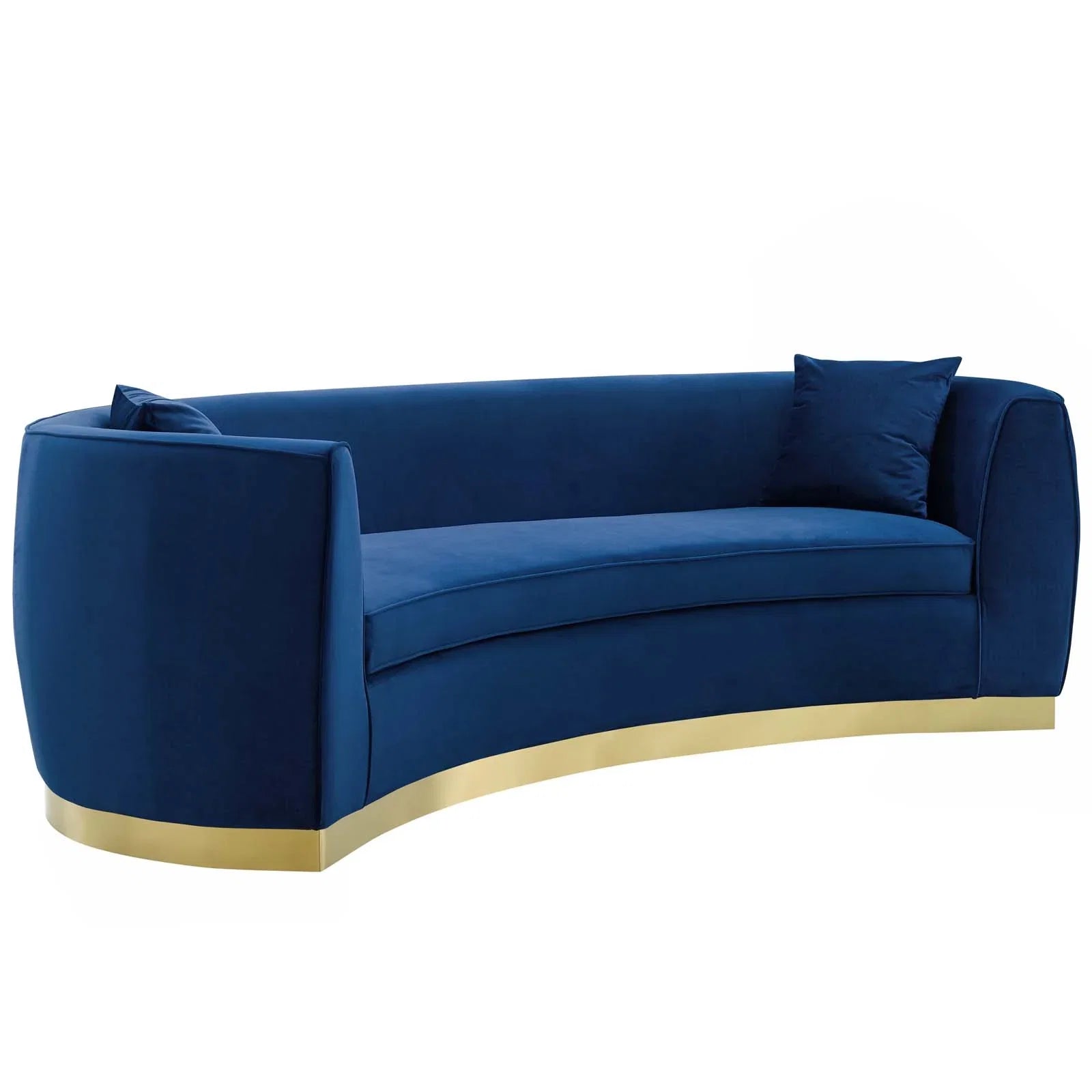 Resolute Curved Performance Velvet Sofa. - Venini Furniture 