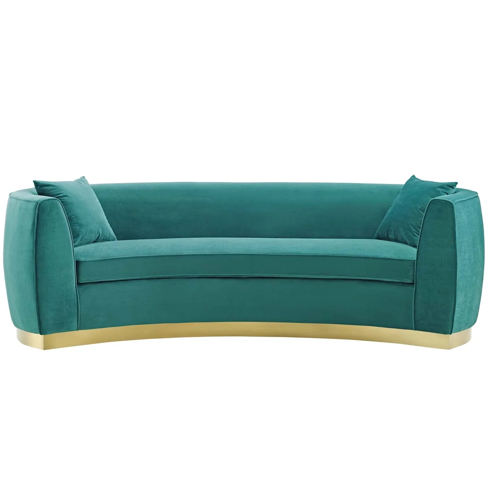 Resolute Curved Performance Velvet Sofa. - Venini Furniture 