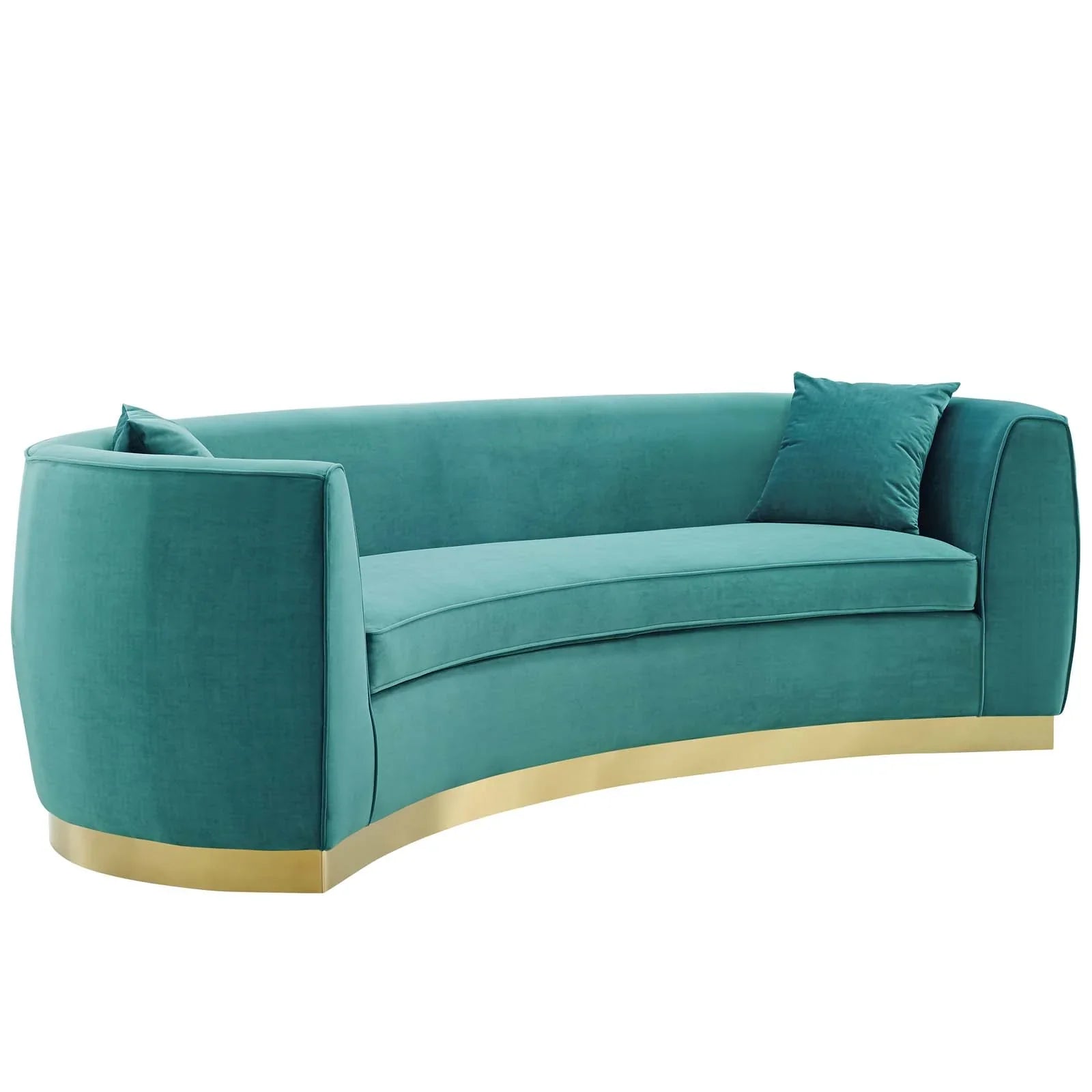 Resolute Curved Performance Velvet Sofa. - Venini Furniture 