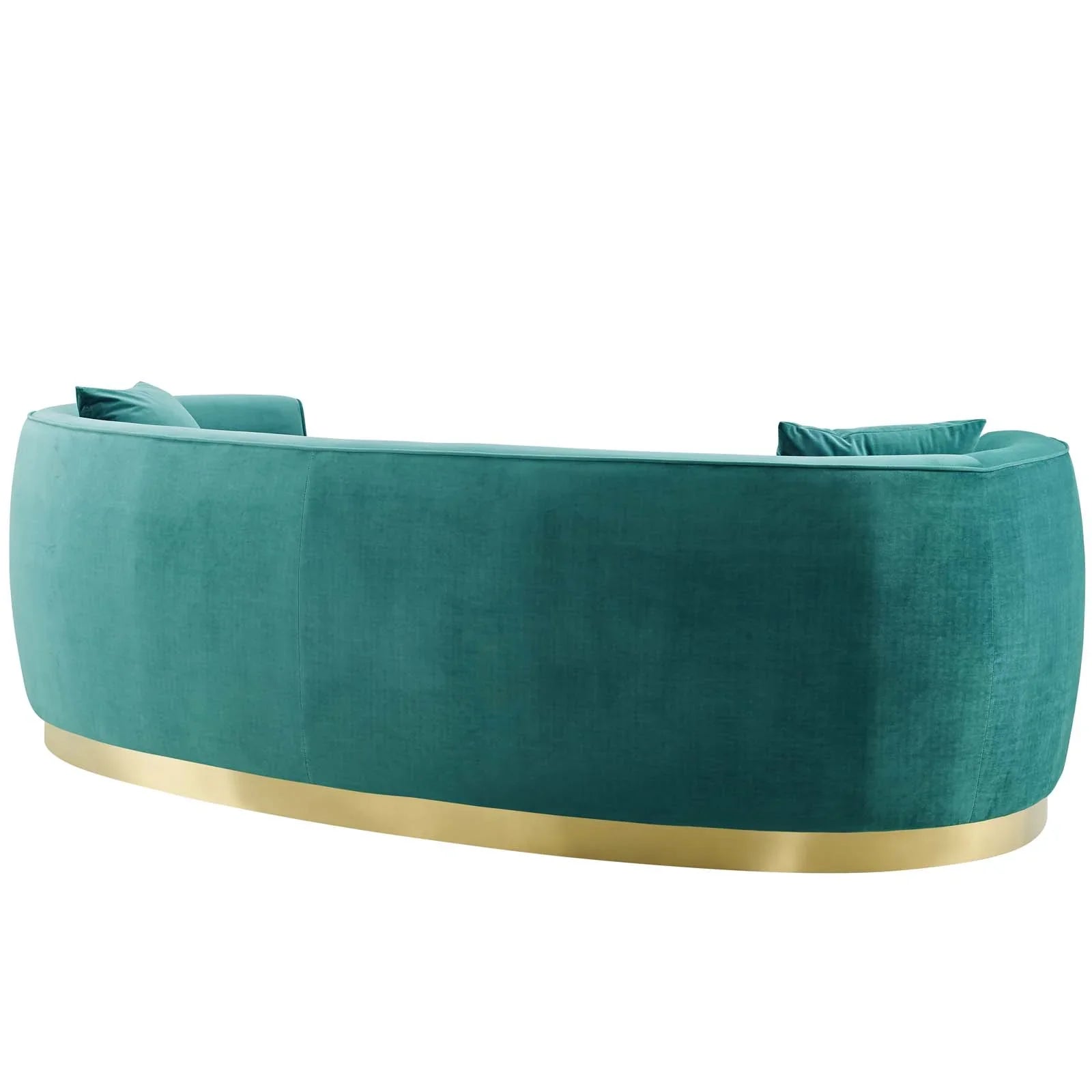 Resolute Curved Performance Velvet Sofa. - Venini Furniture 