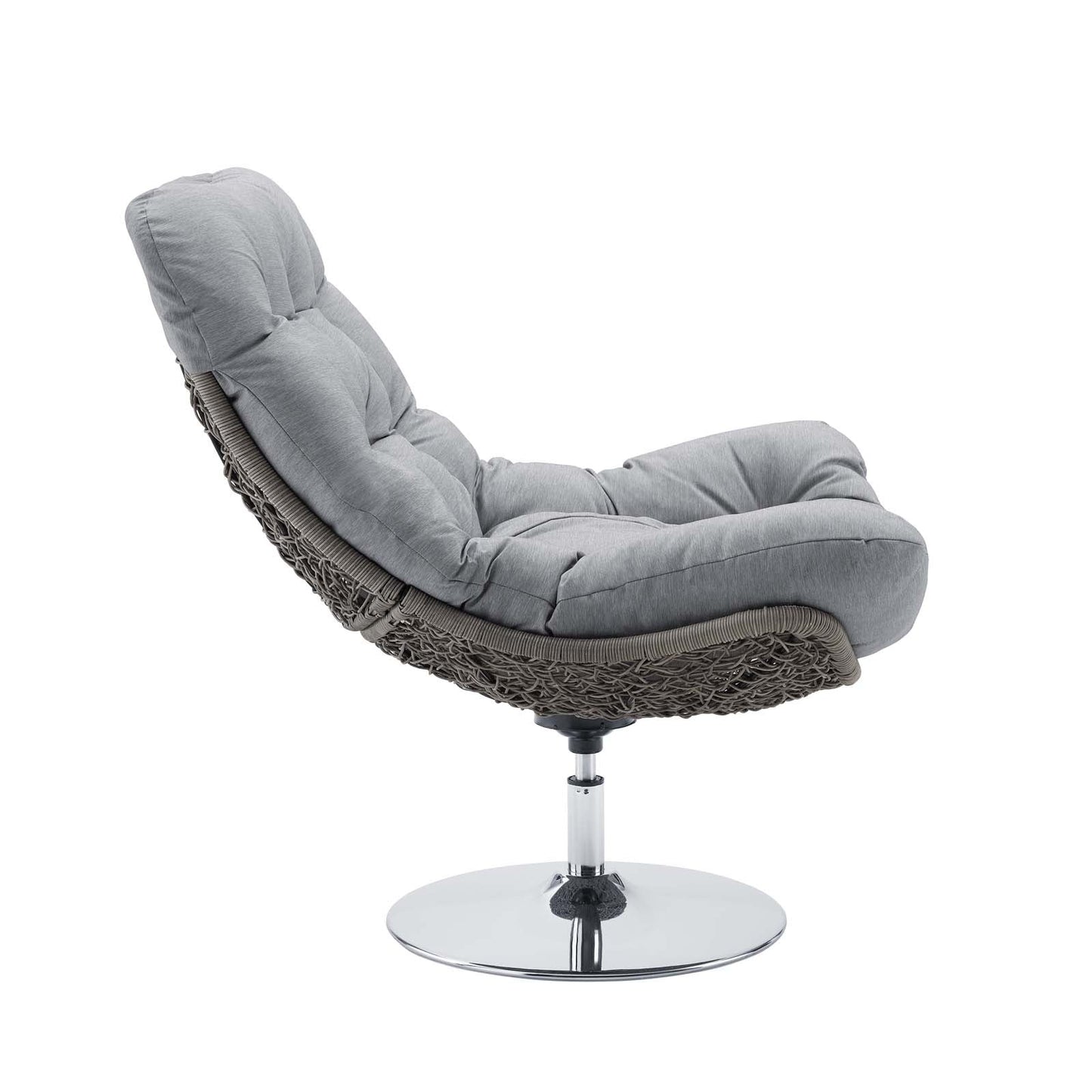 Brighton Wicker Rattan Outdoor Patio Swivel Lounge Chair. - Venini Furniture 