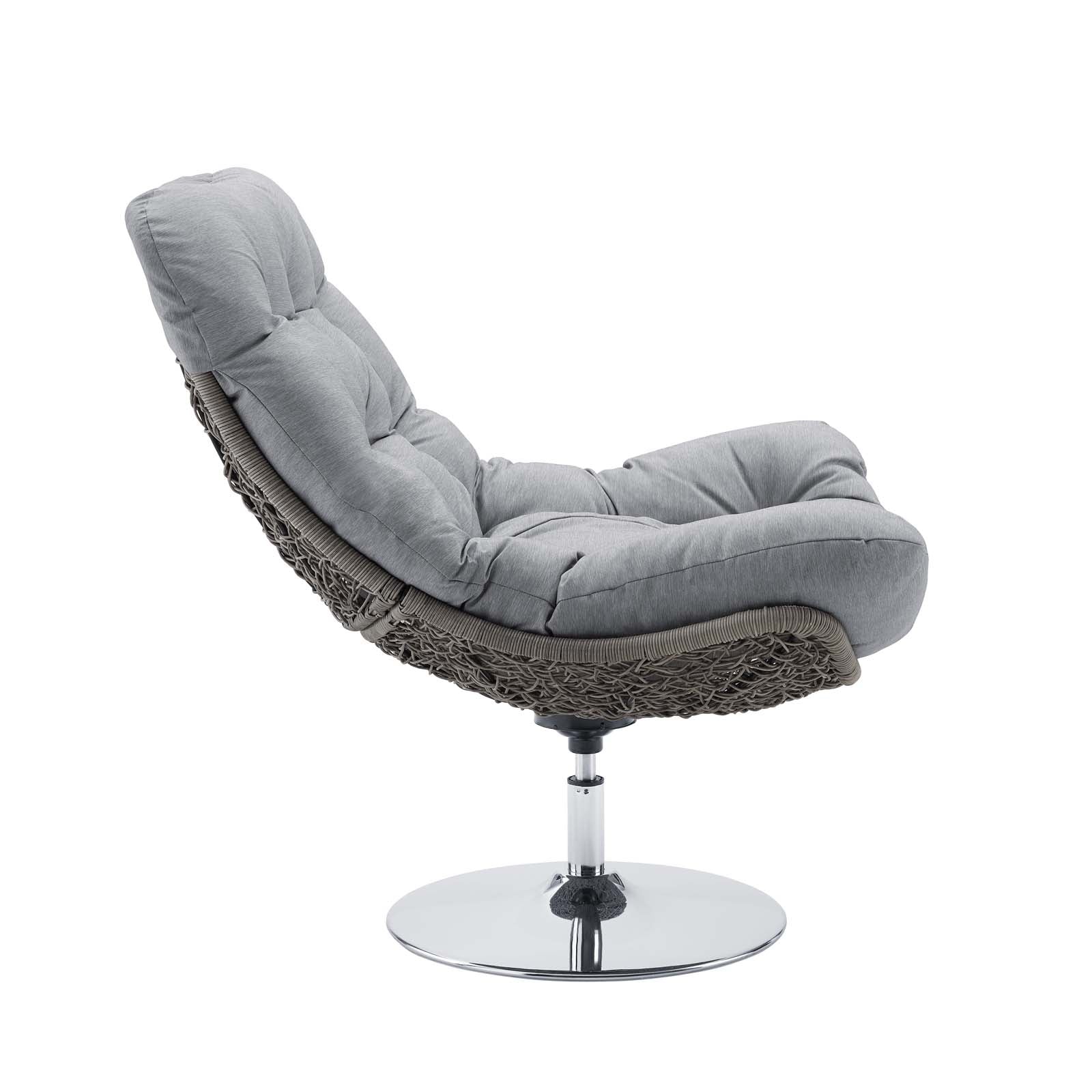 Brighton Wicker Rattan Outdoor Patio Swivel Lounge Chair. - Venini Furniture 