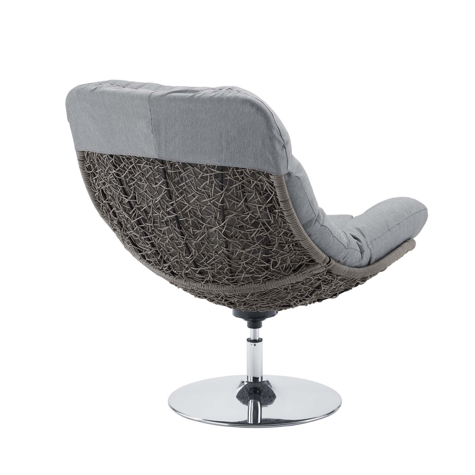 Brighton Wicker Rattan Outdoor Patio Swivel Lounge Chair. - Venini Furniture 