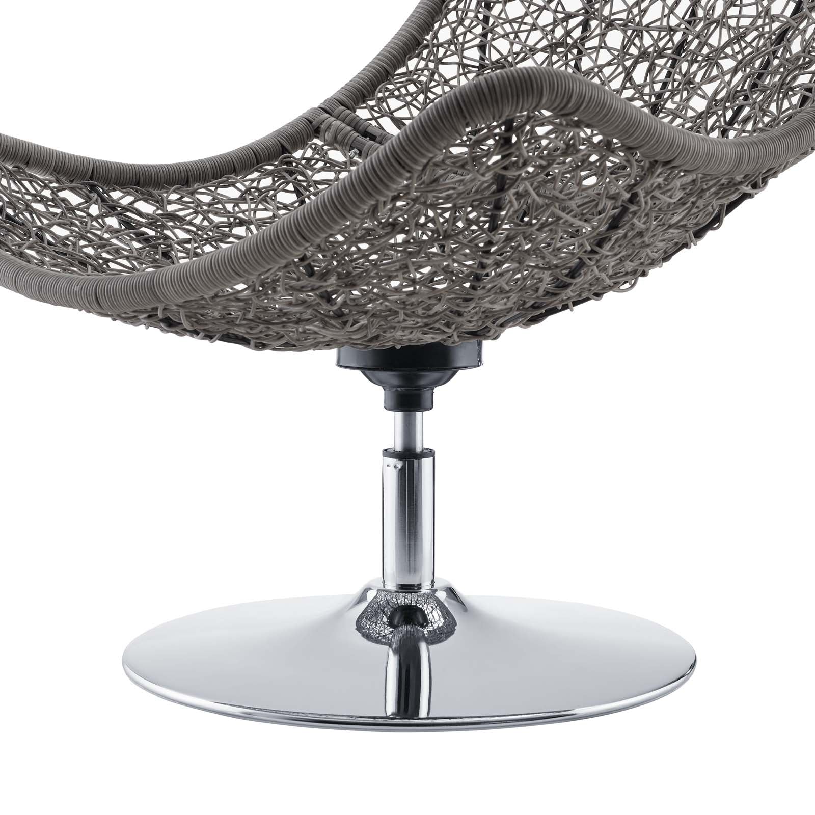 Brighton Wicker Rattan Outdoor Patio Swivel Lounge Chair. - Venini Furniture 