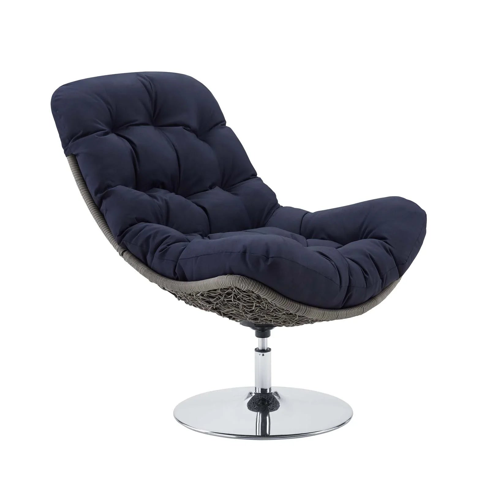 Brighton Wicker Rattan Outdoor Patio Swivel Lounge Chair. - Venini Furniture 
