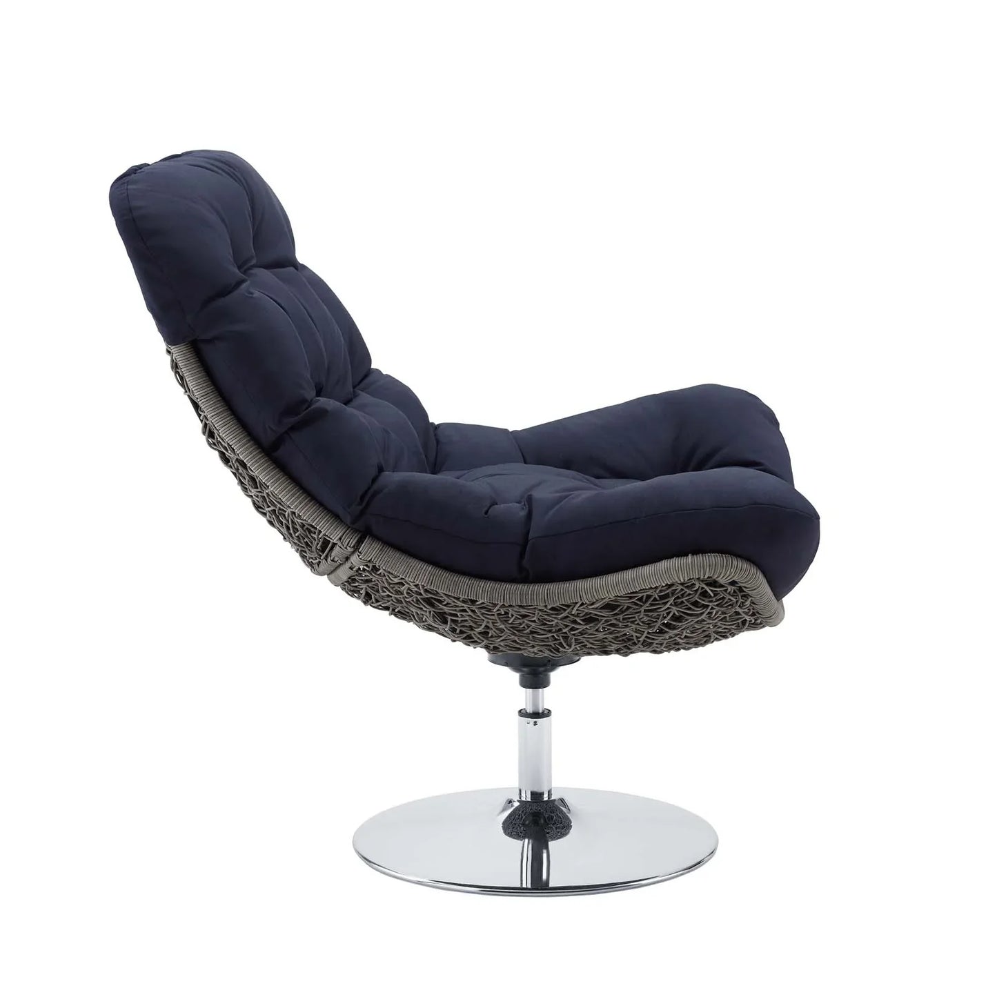 Brighton Wicker Rattan Outdoor Patio Swivel Lounge Chair. - Venini Furniture 
