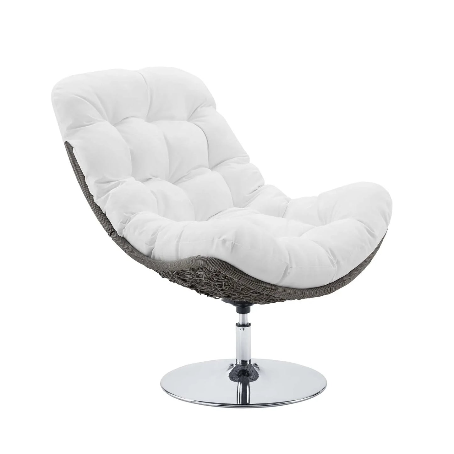 Brighton Wicker Rattan Outdoor Patio Swivel Lounge Chair. - Venini Furniture 