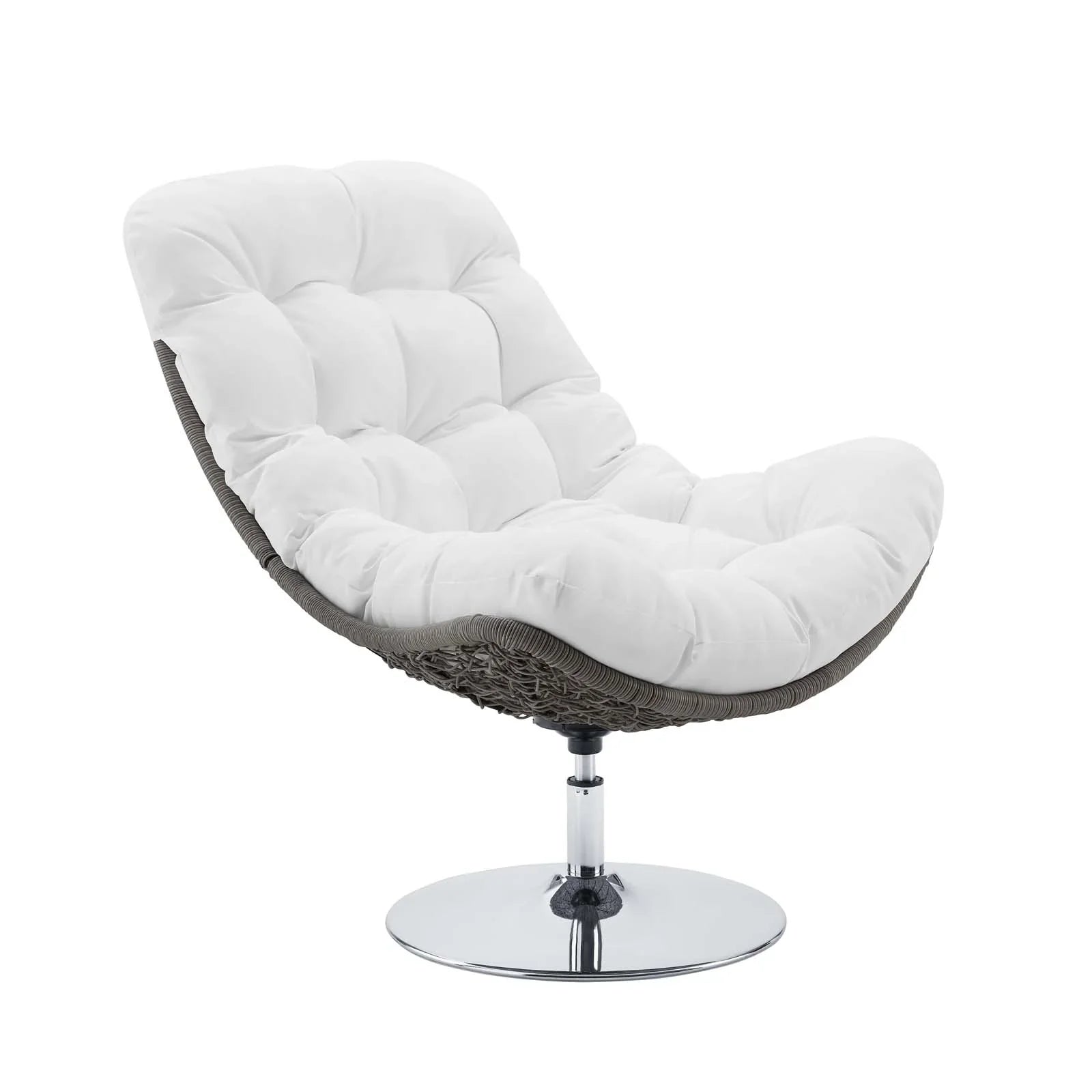 Brighton Wicker Rattan Outdoor Patio Swivel Lounge Chair. - Venini Furniture 