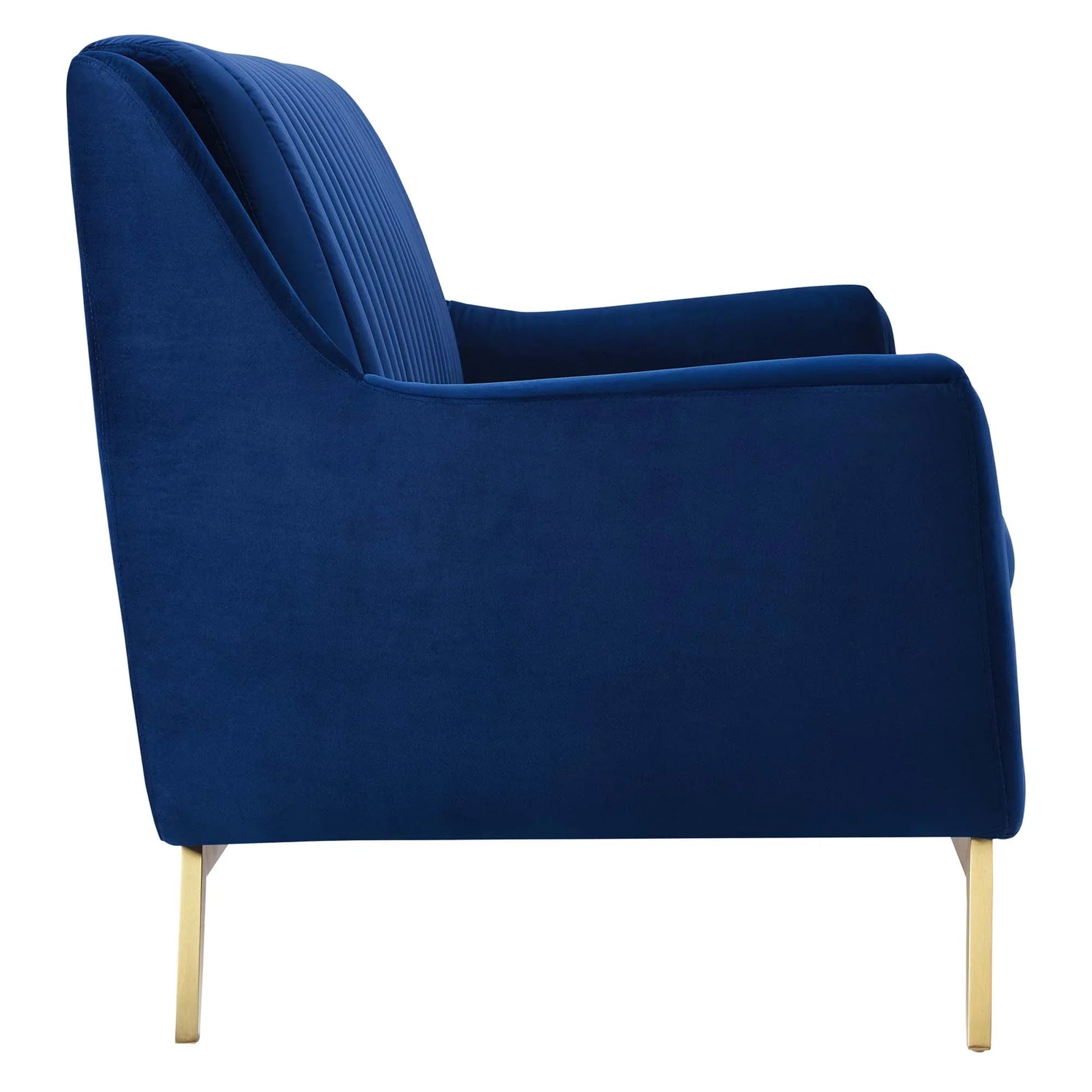 Winsome Channel Tufted Performance Velvet Sofa in Navy. - Venini Furniture 