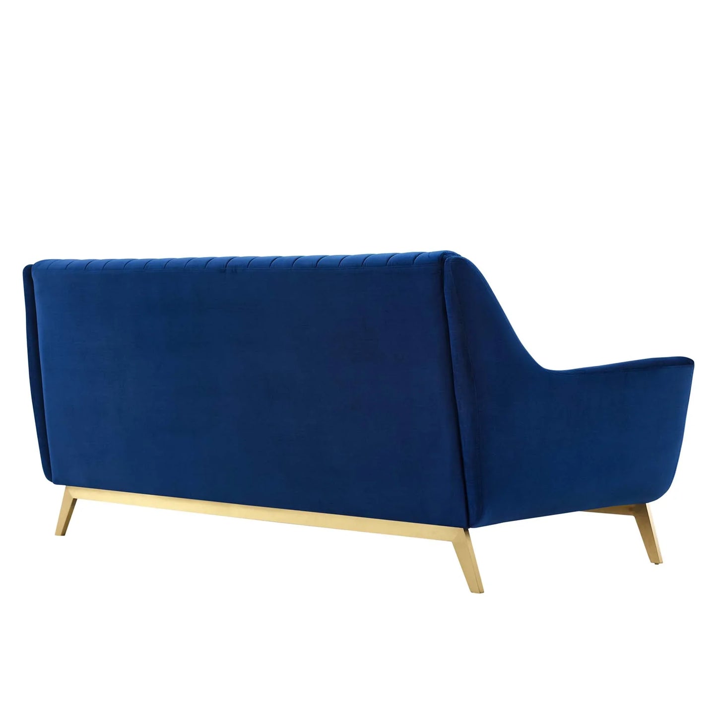 Winsome Channel Tufted Performance Velvet Sofa in Navy. - Venini Furniture 