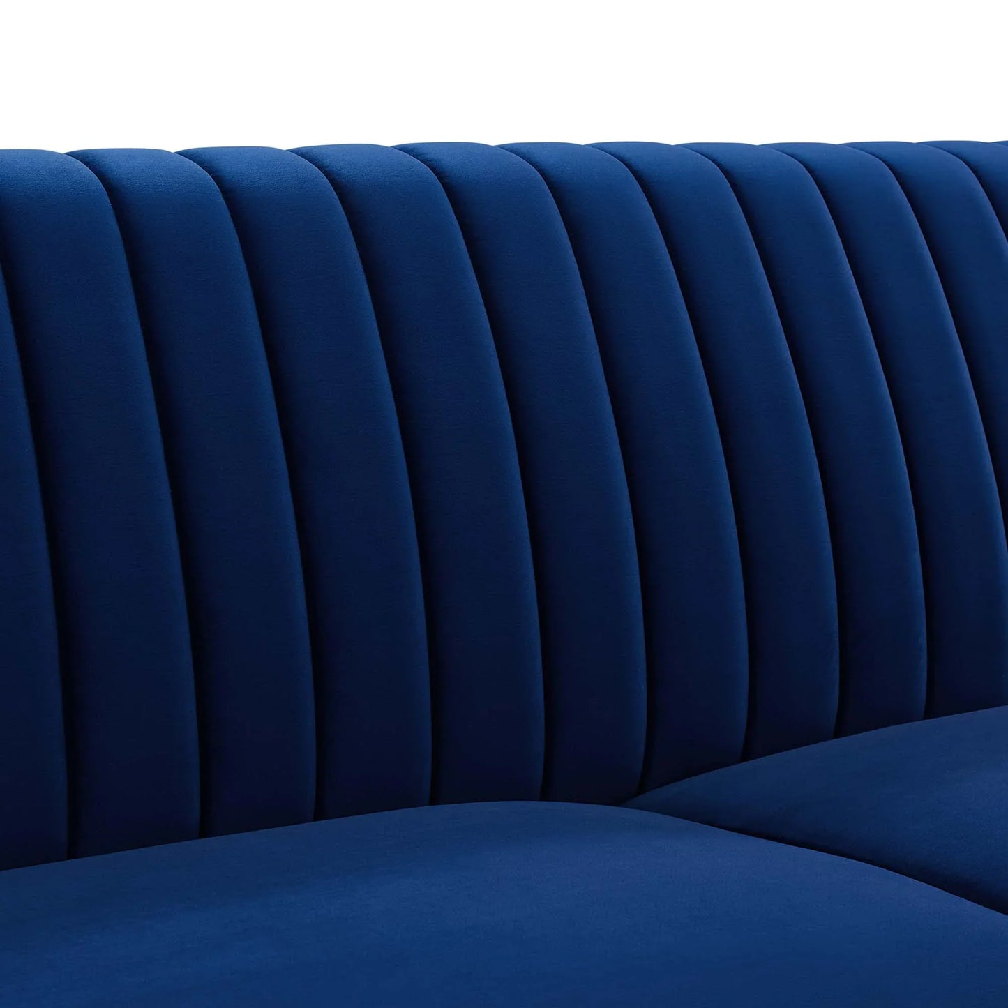 Winsome Channel Tufted Performance Velvet Sofa in Navy. - Venini Furniture 