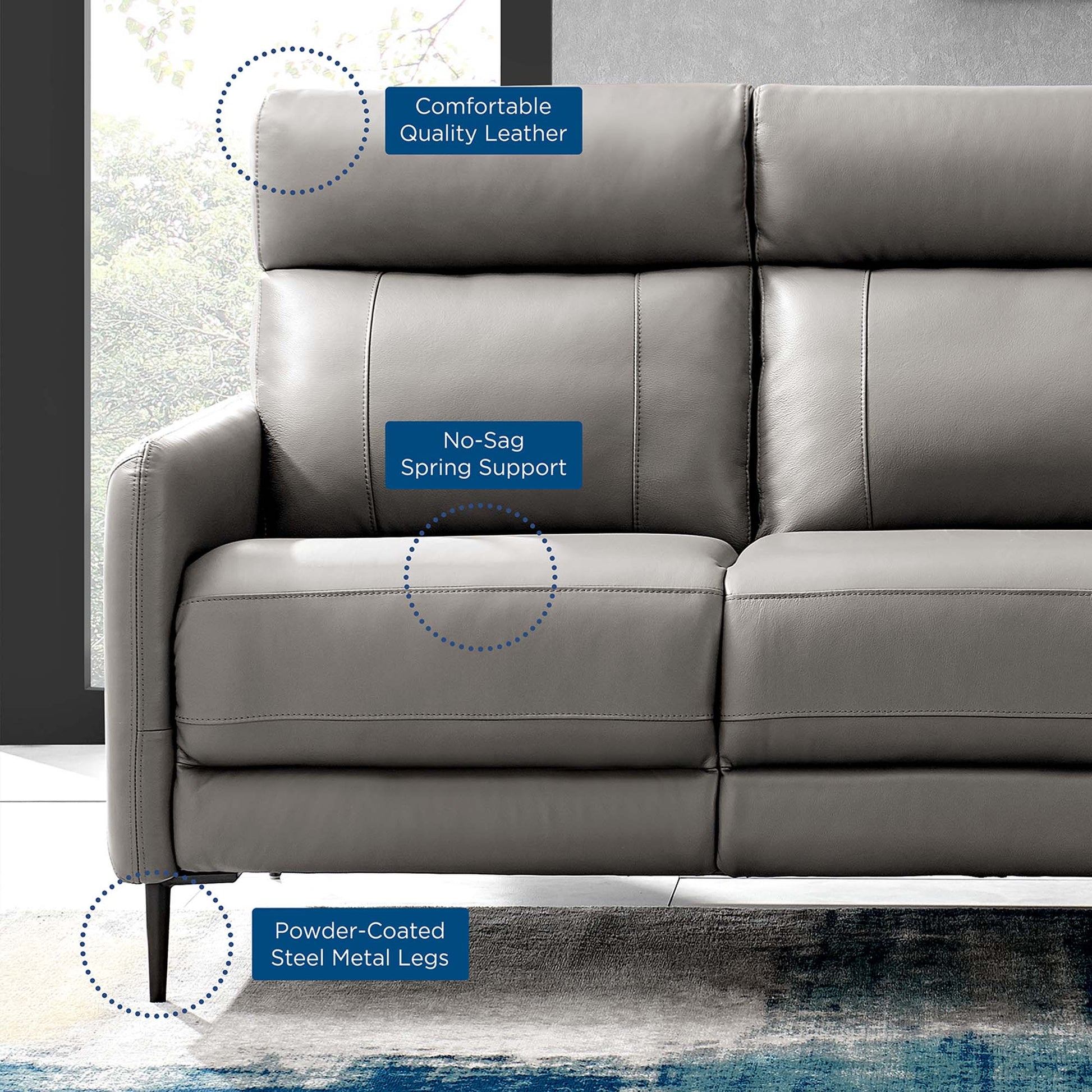 Huxley Leather Sofa. - Venini Furniture 