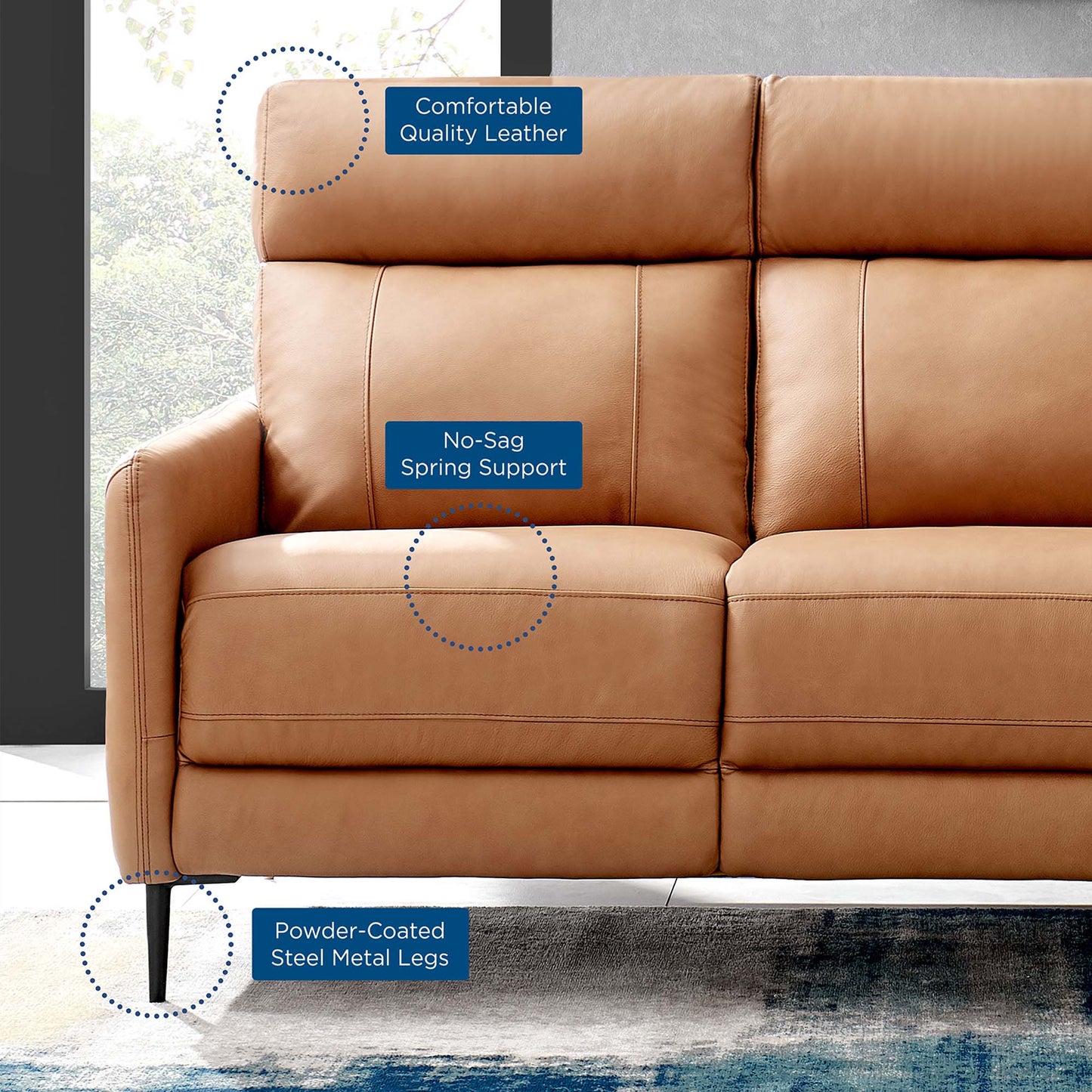 Huxley Leather Sofa. - Venini Furniture 