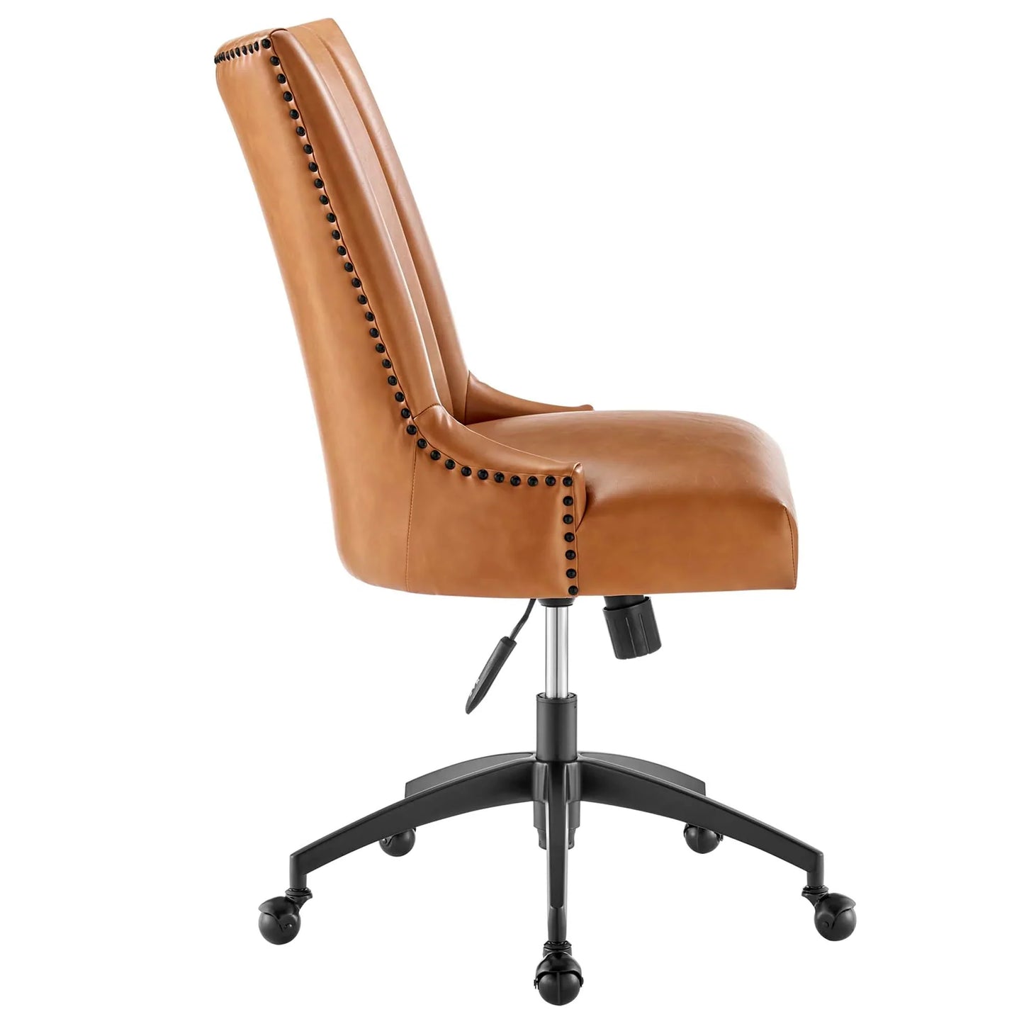 Empower Channel Tufted Vegan Leather Office Chair in Black Tan. - Venini Furniture 